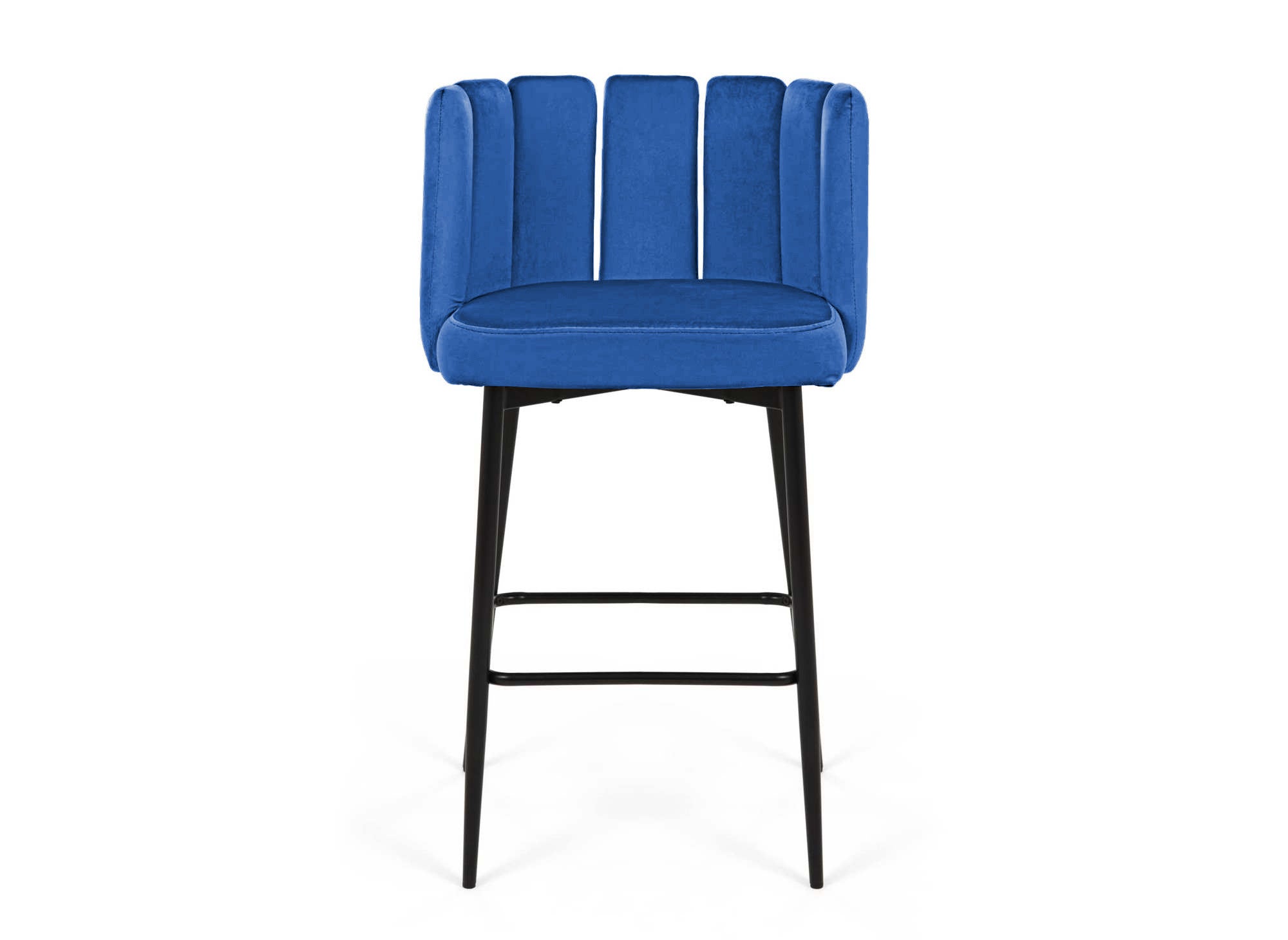 2er-Set Designer-Barhocker DEBBY aus blauem Samt