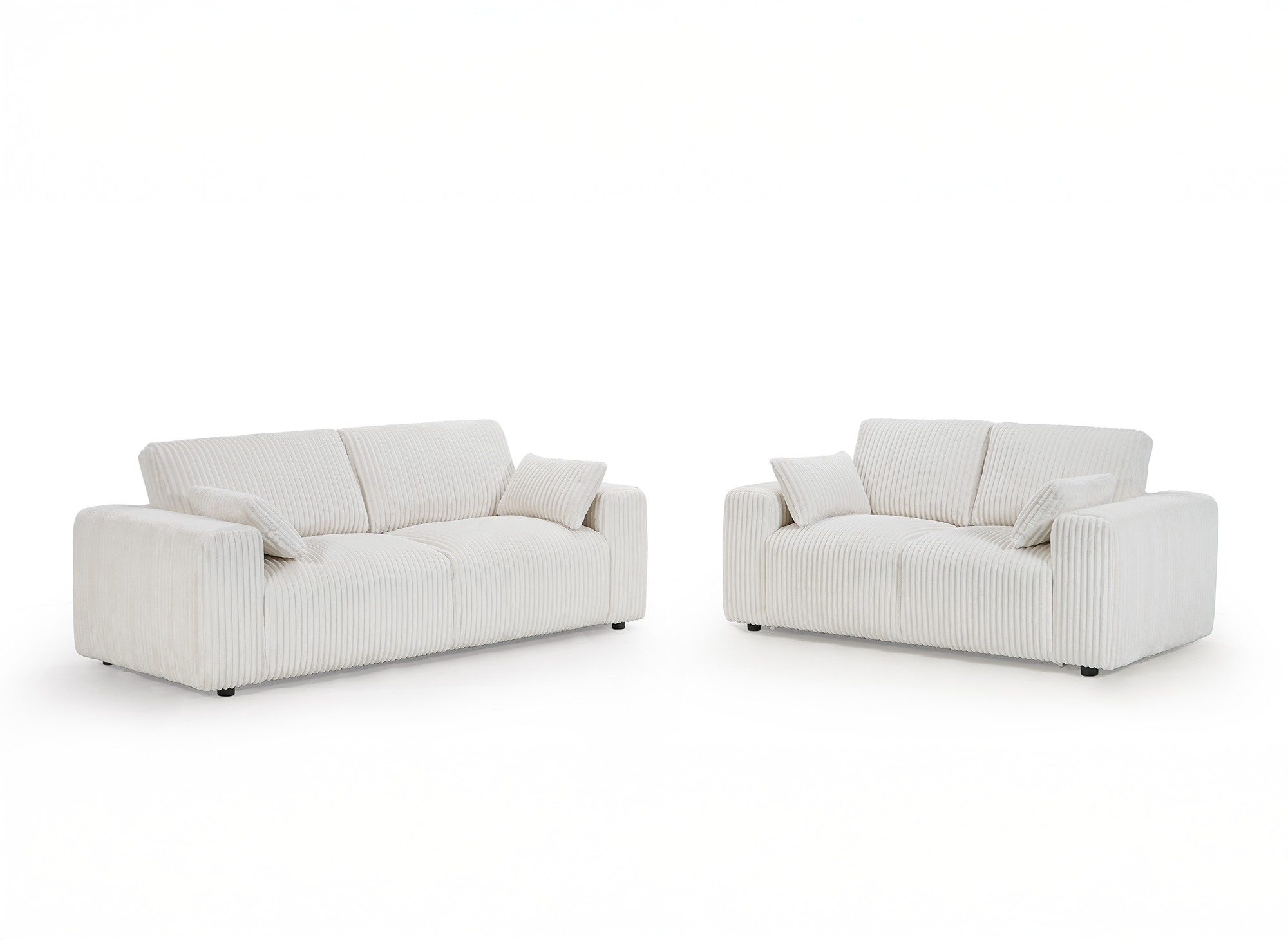 INAM 2-Sitzer-Sofa aus dickem, beigem Cord