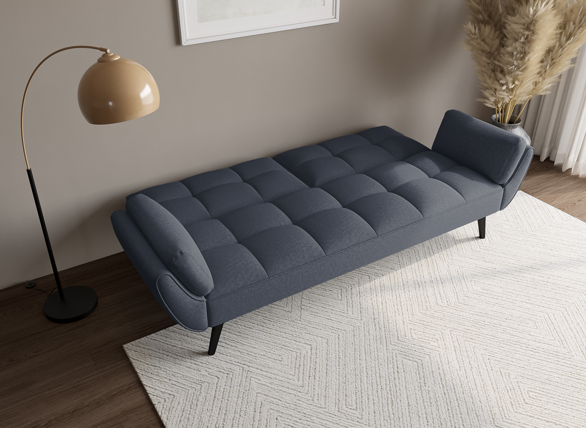 NARA 3-Sitzer-Schlafsofa aus dunkelgrauem Stoff