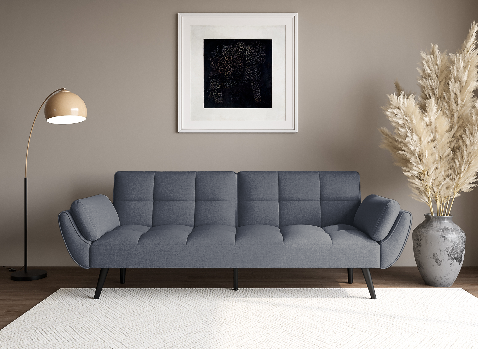 NARA 3-Sitzer-Schlafsofa aus dunkelgrauem Stoff