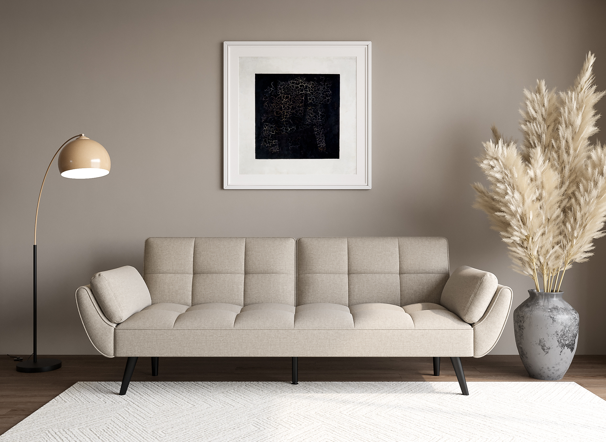 NARA 3-Sitzer-Schlafsofa aus beigefarbenem Stoff