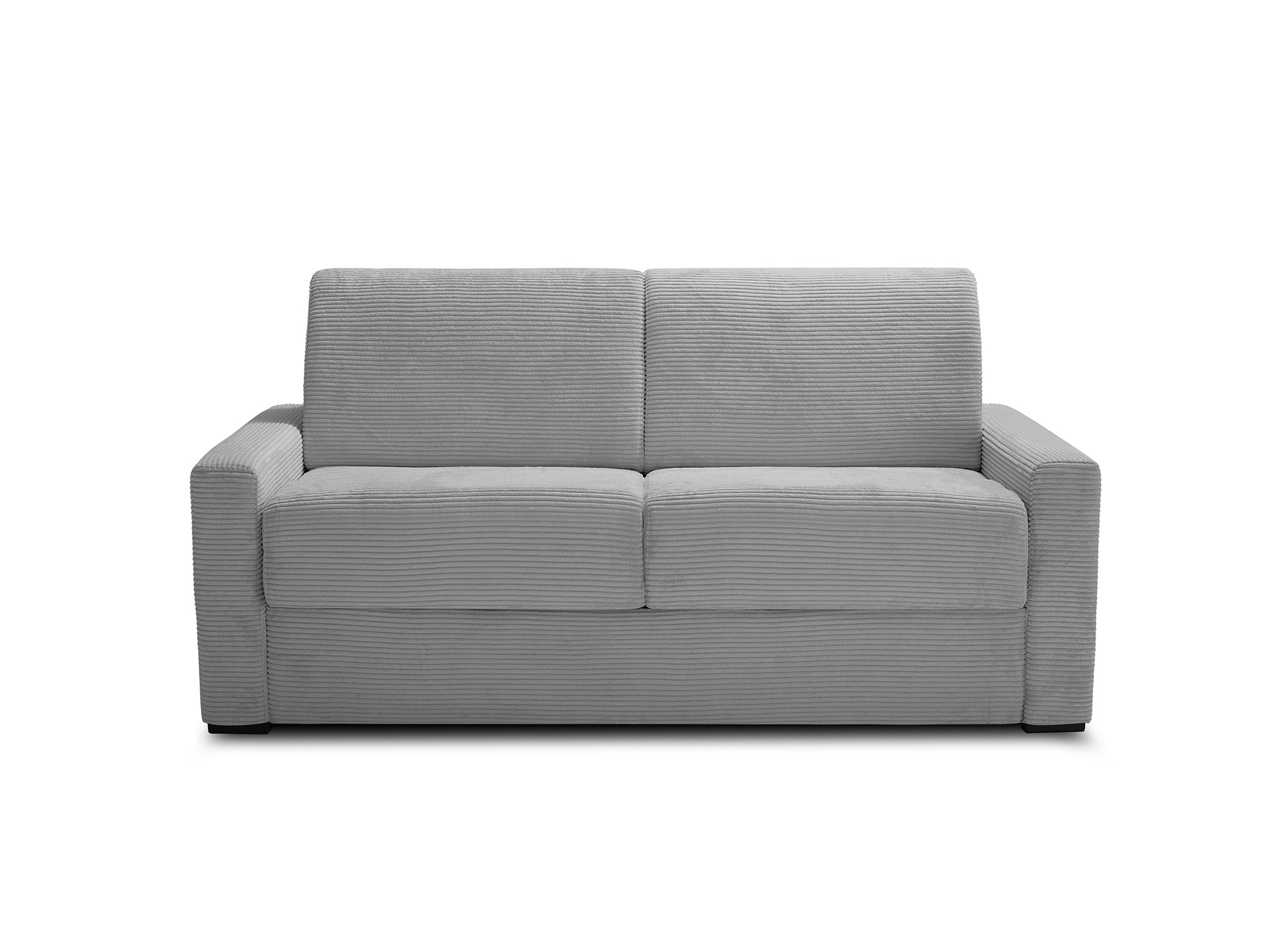 LOUNA LUXE 3-Sitzer-Schlafsofa aus hellgrauem Cord mit Expressöffnung und 18 cm Matratze