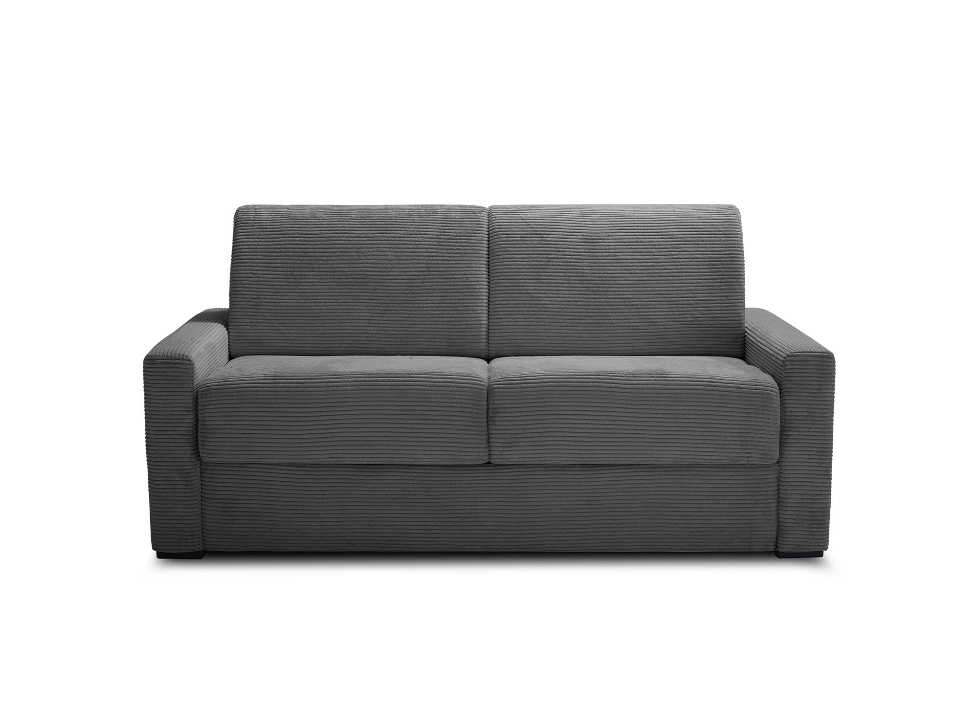 LOUNA LUXE 3-Sitzer-Schlafsofa aus dunkelgrauem Cord mit Expressöffnung und 18 cm Matratze