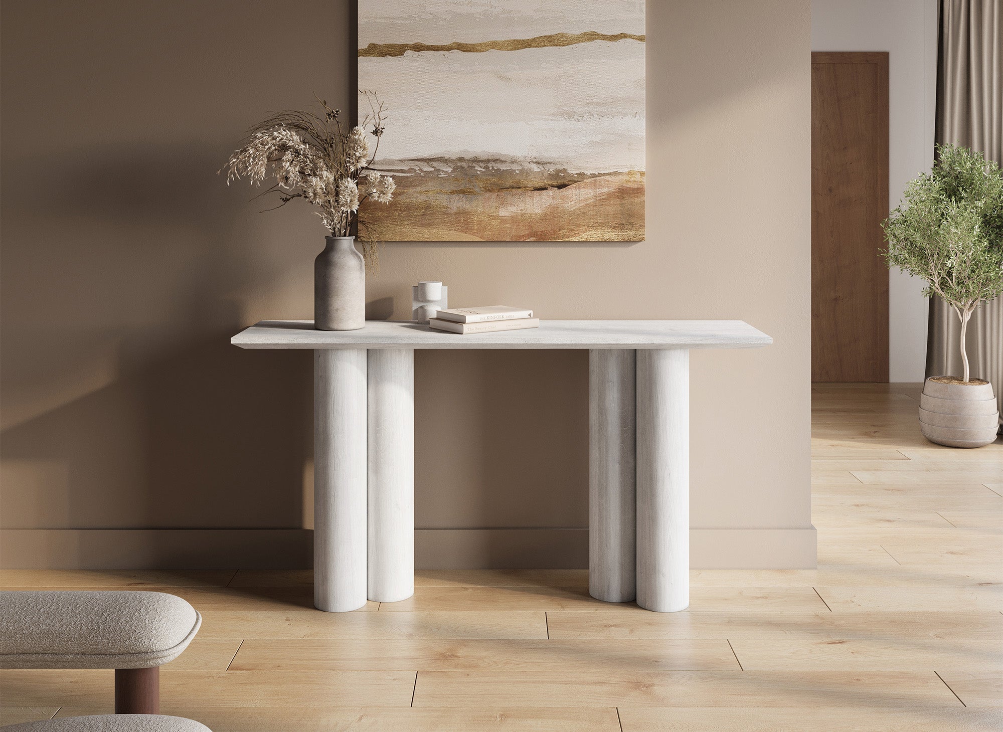 Weiße Konsole mit organisch geformten Beinen ROSALIA