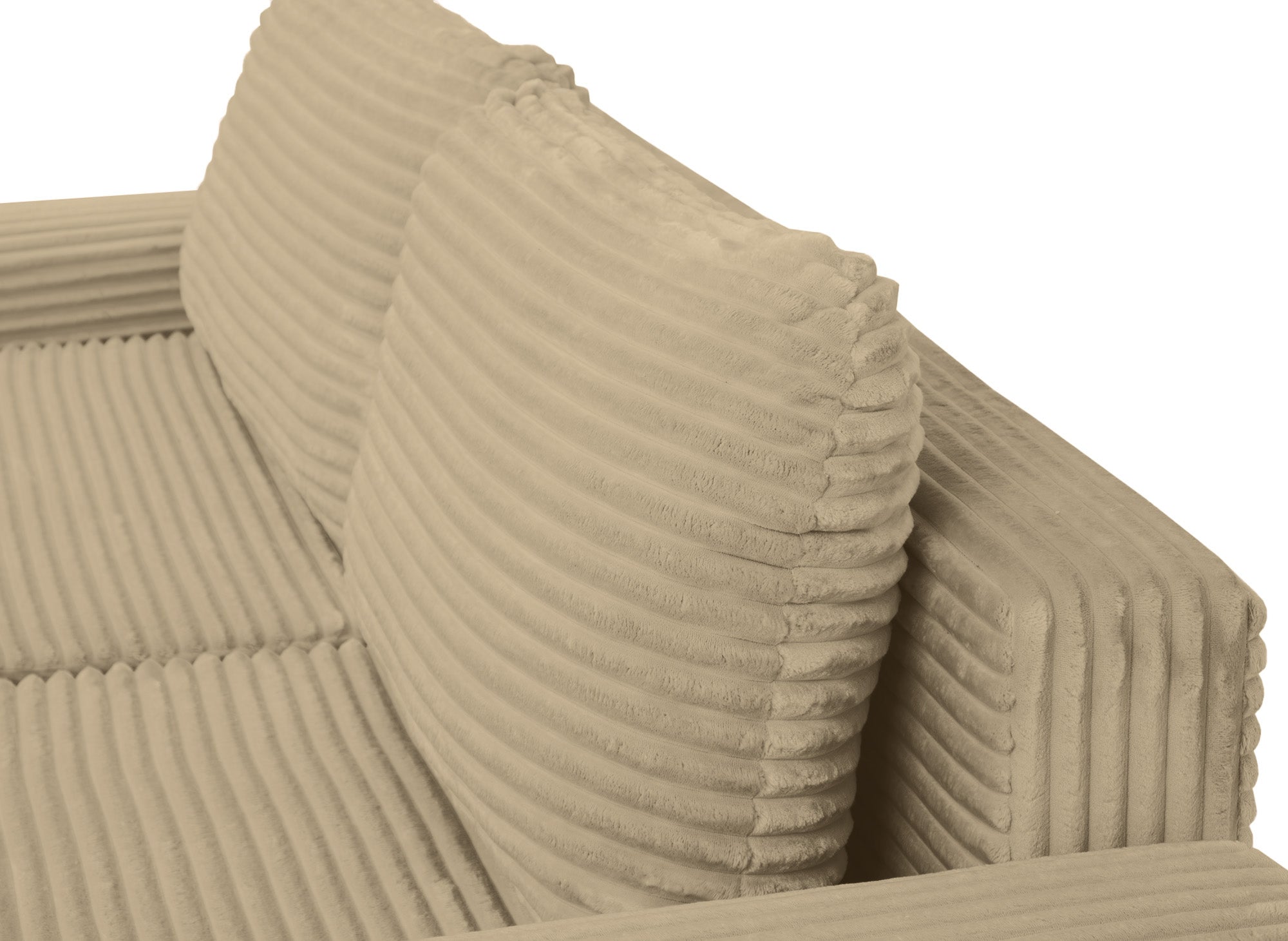 Ecksofa rechts mit Bettkasten aus dickem Cord in Taupe BALI - Ecke rechts