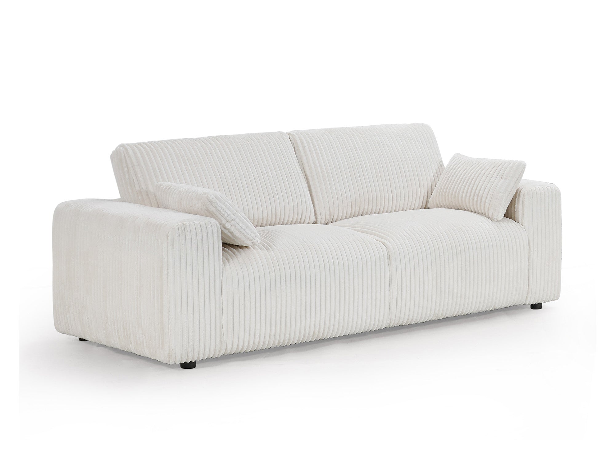 INAM 3-Sitzer-Sofa mit festem Sitz in dickem beigefarbenem Cord