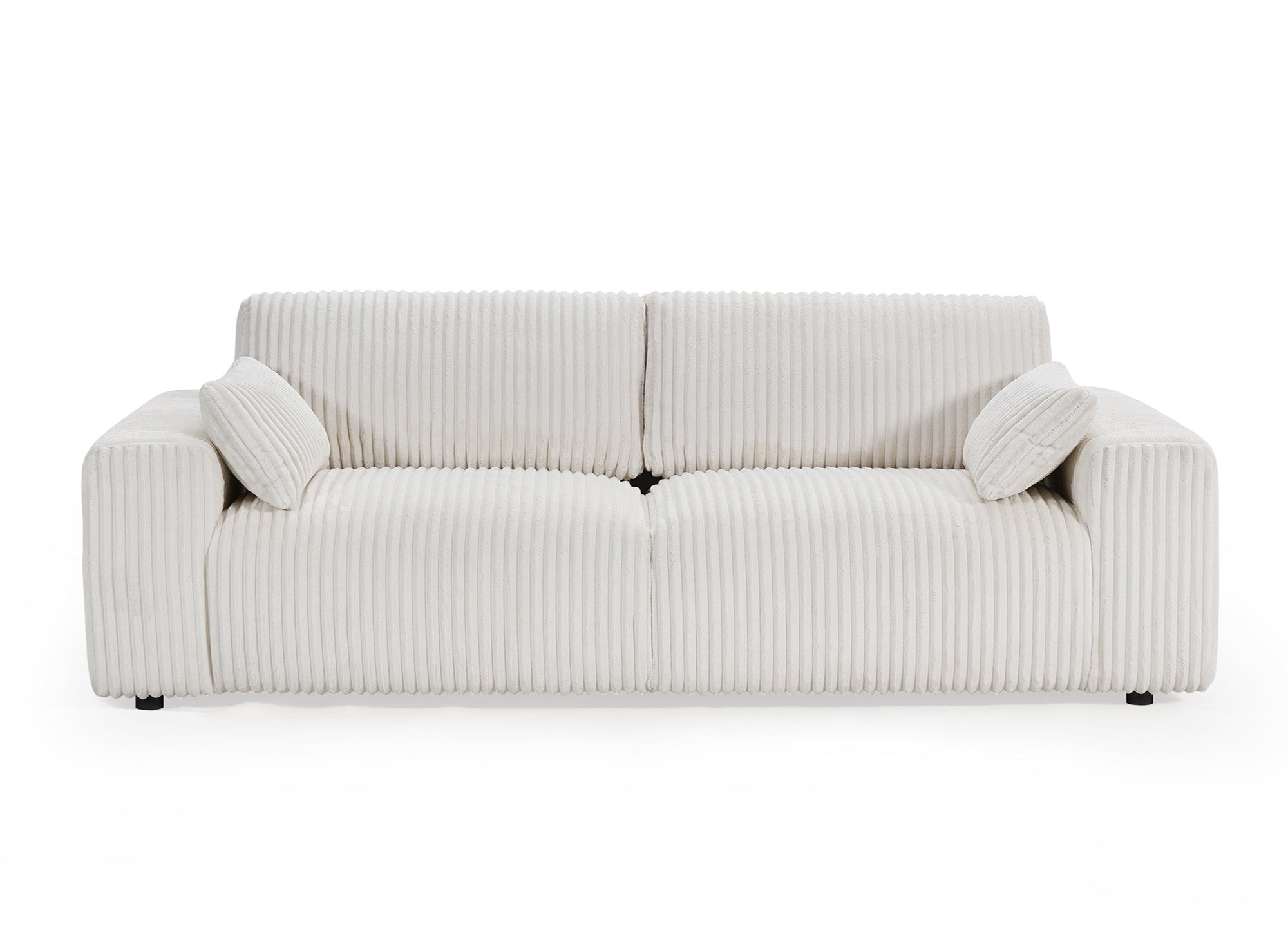 INAM 3-Sitzer-Sofa mit festem Sitz in dickem beigefarbenem Cord