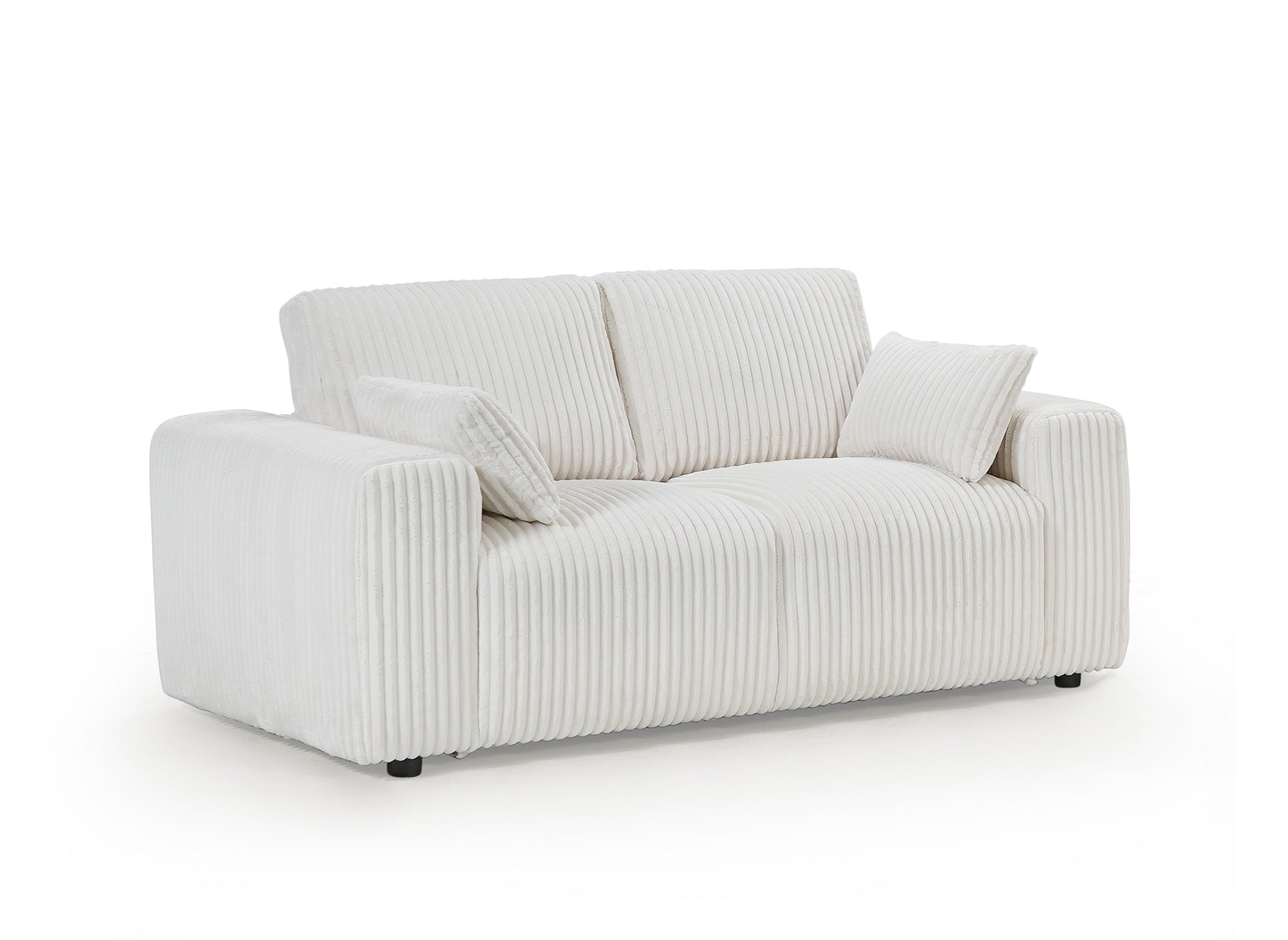 INAM 2-Sitzer-Sofa mit festem Sitz in dickem beigefarbenem Cord