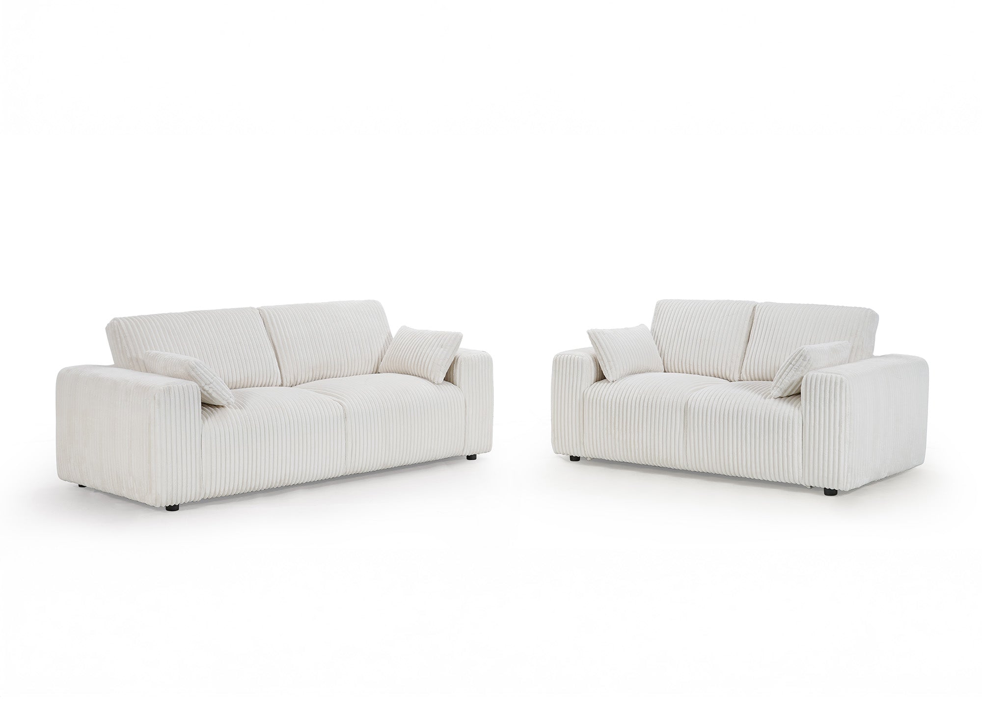 INAM 3-Sitzer-Sofa aus dickem, beigem Cord