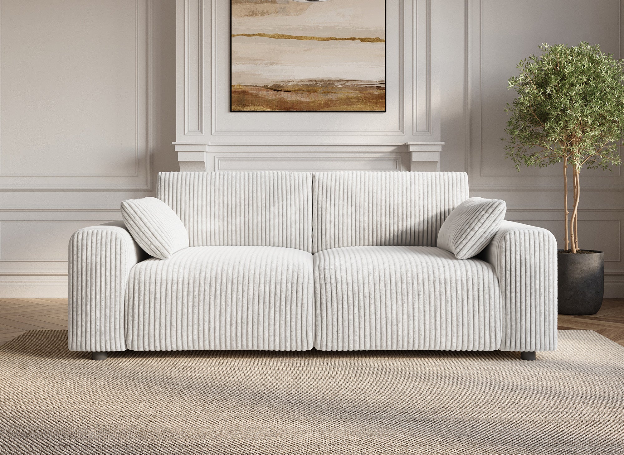 INAM 3-Sitzer-Sofa aus dickem, beigem Cord