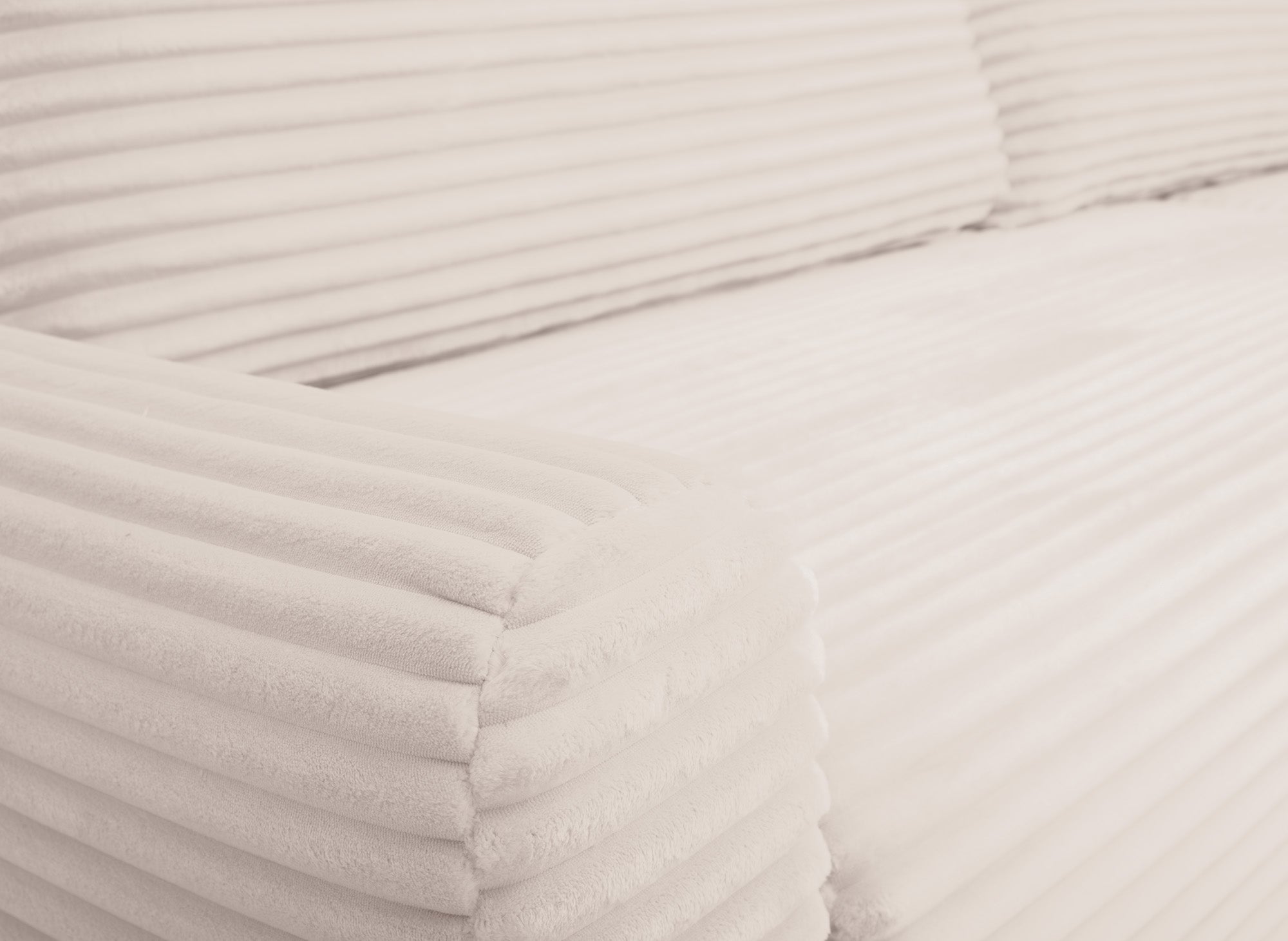 KATIA wendbares und umwandelbares Ecksofa mit Stauraum aus dickem, beigem Cord