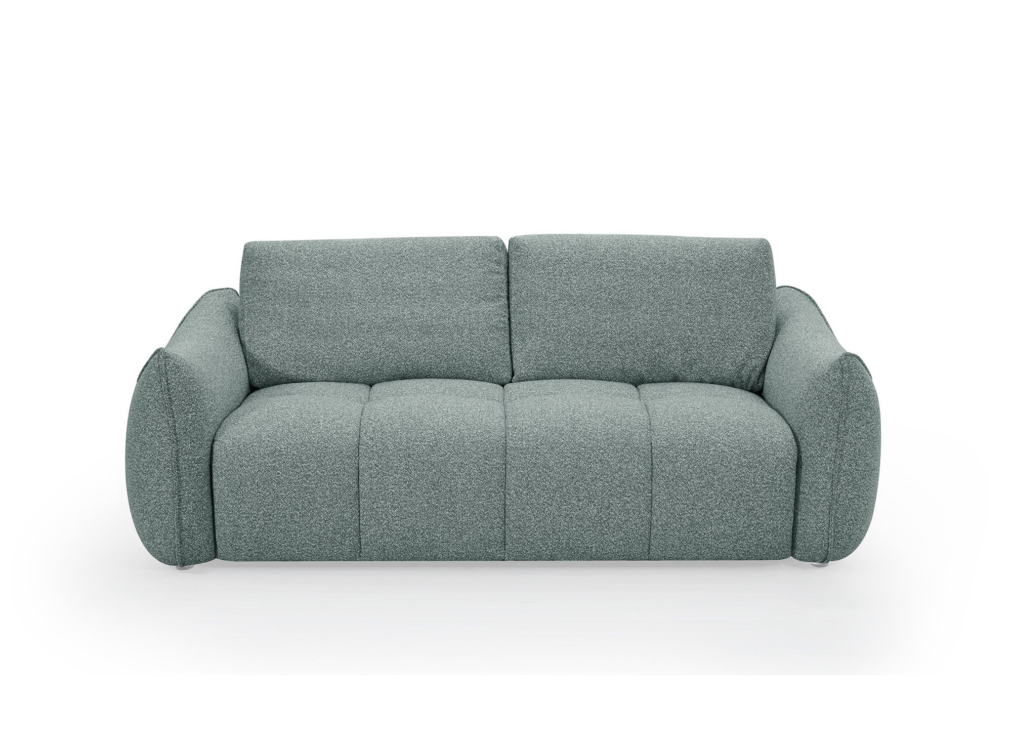 EZRA 3-Sitzer-Sofa mit festem Sitz in hellgrünem Bouclé-Stoff