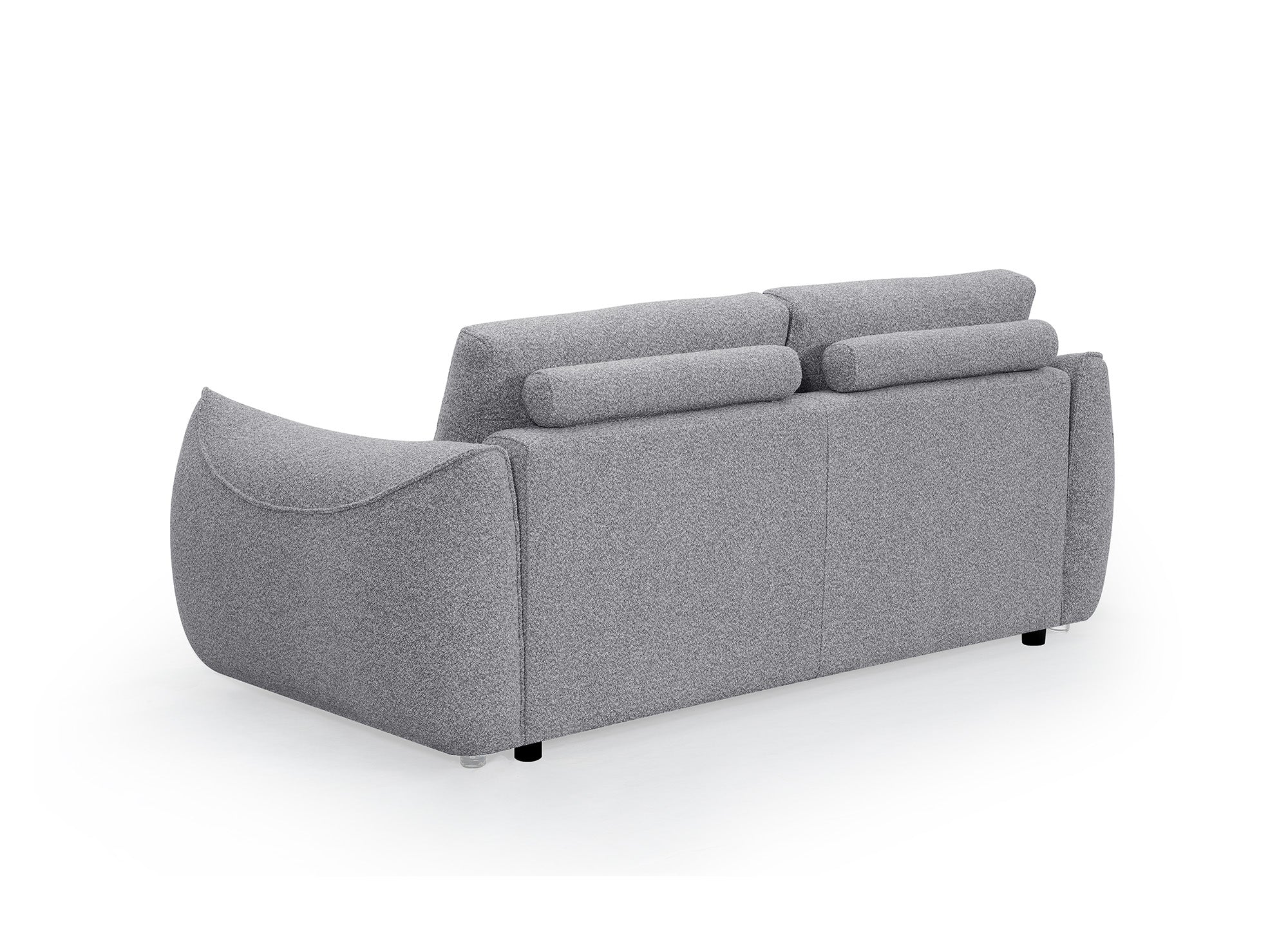 EZRA 3-Sitzer-Sofa mit festem Sitz in grauem Bouclé-Stoff