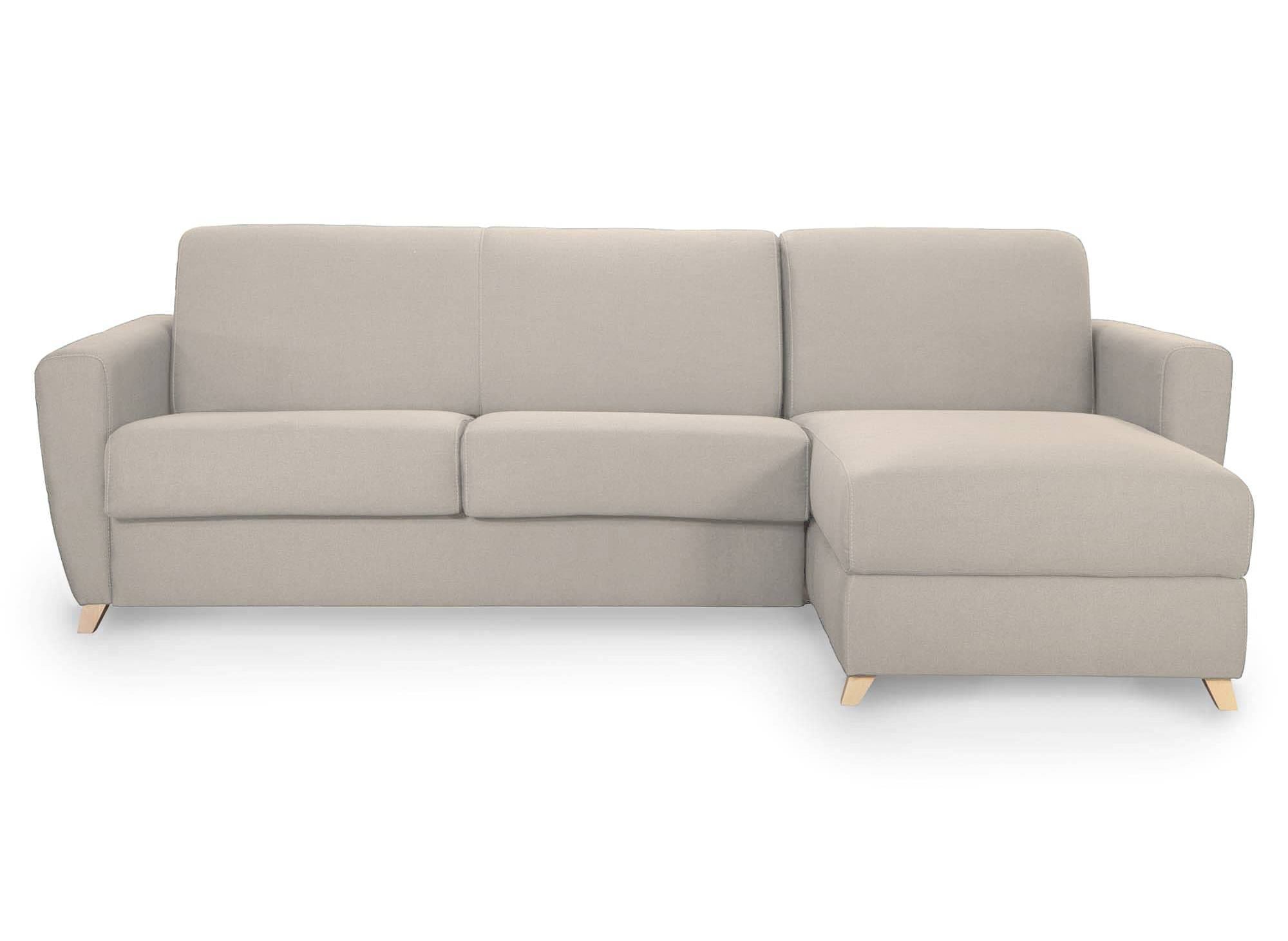 Skandinavisches, umkehrbares Ecksofa TOBIAS aus beigem Stoff