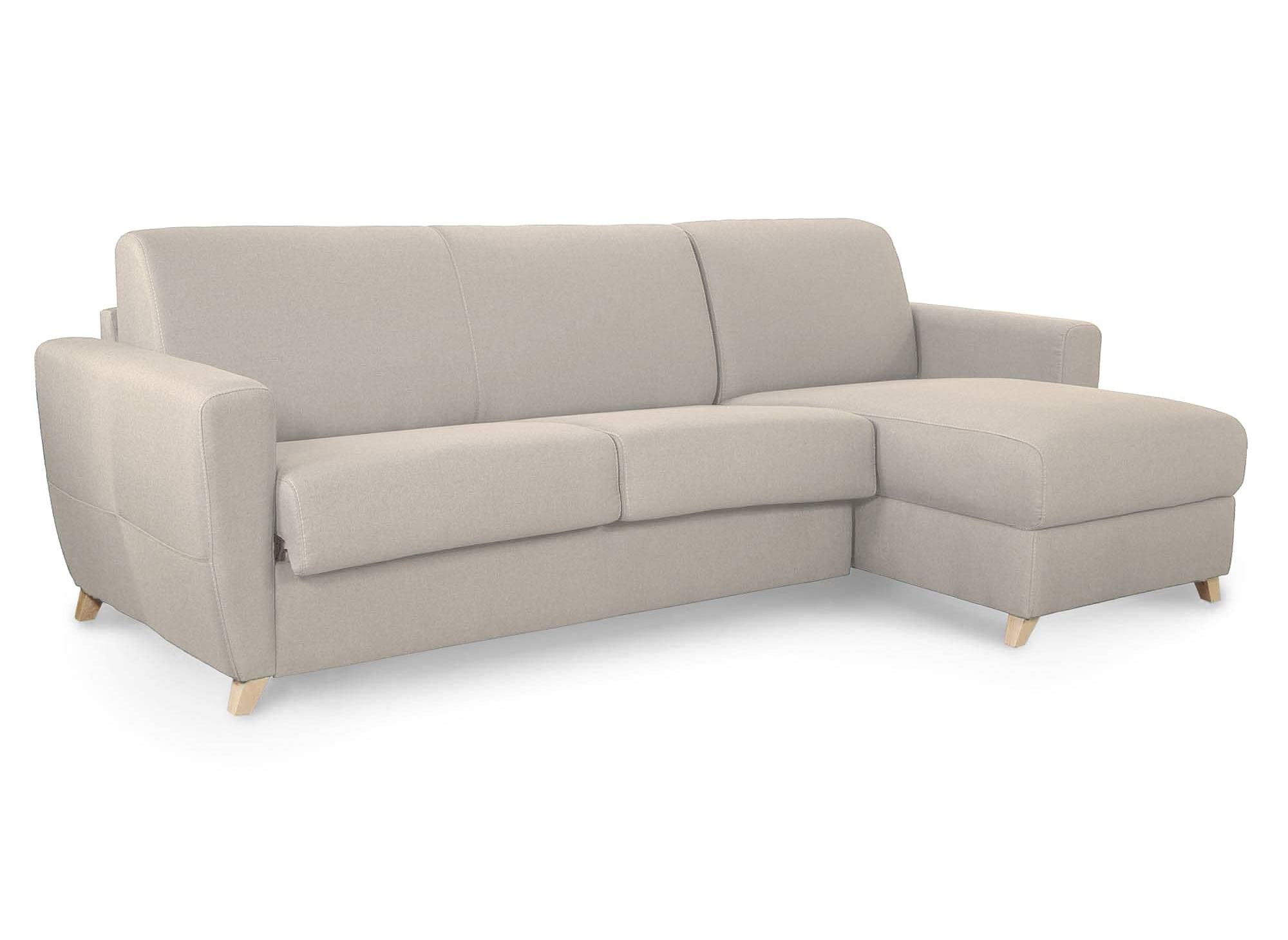 Skandinavisches, umkehrbares Ecksofa TOBIAS aus beigem Stoff