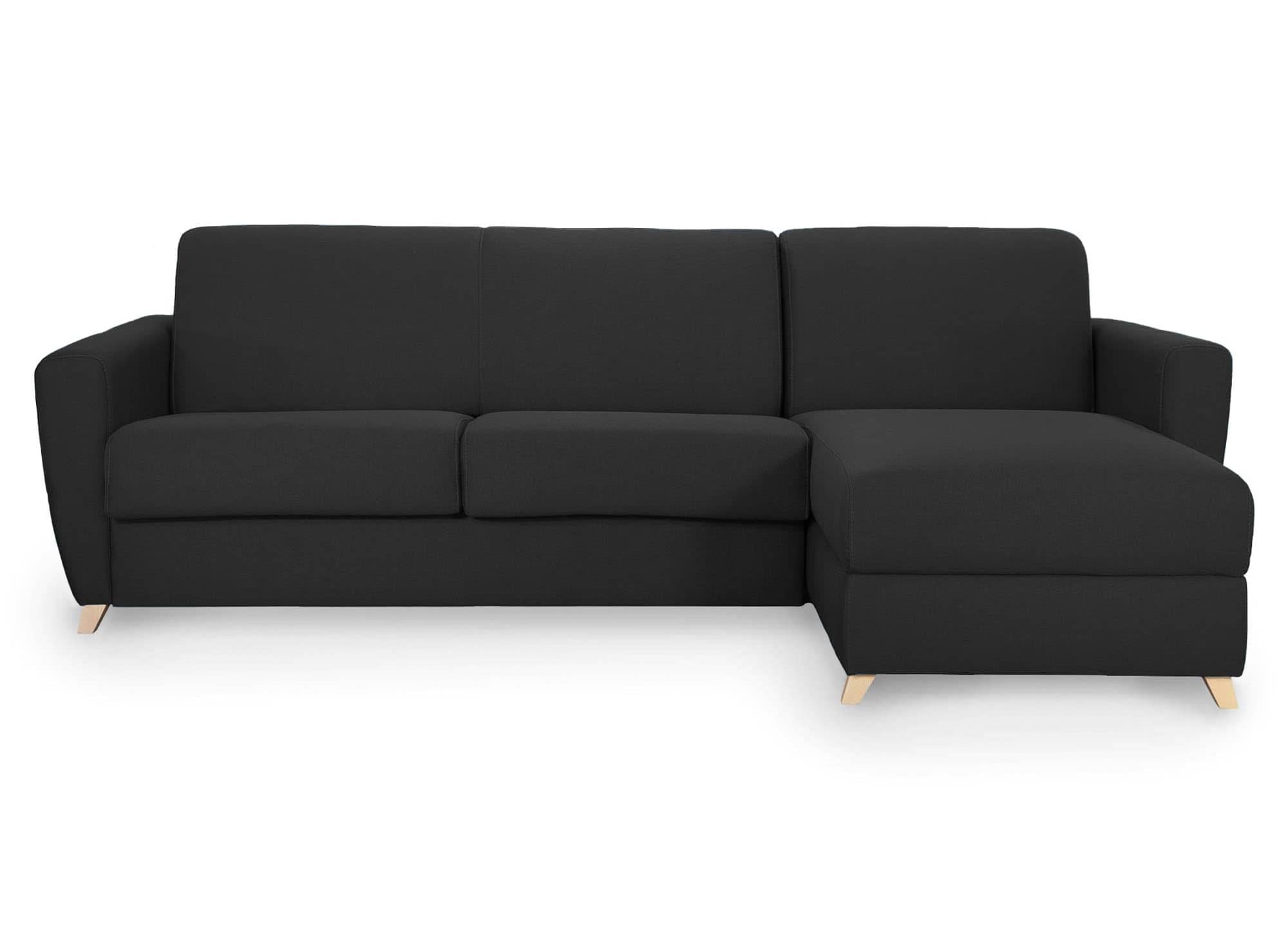 Skandinavisches, wendbares Ecksofa TOBIAS aus carbongrauem Stoff