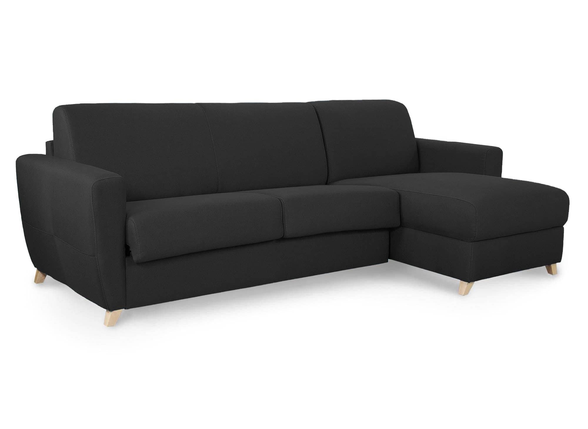 Skandinavisches, wendbares Ecksofa TOBIAS aus carbongrauem Stoff