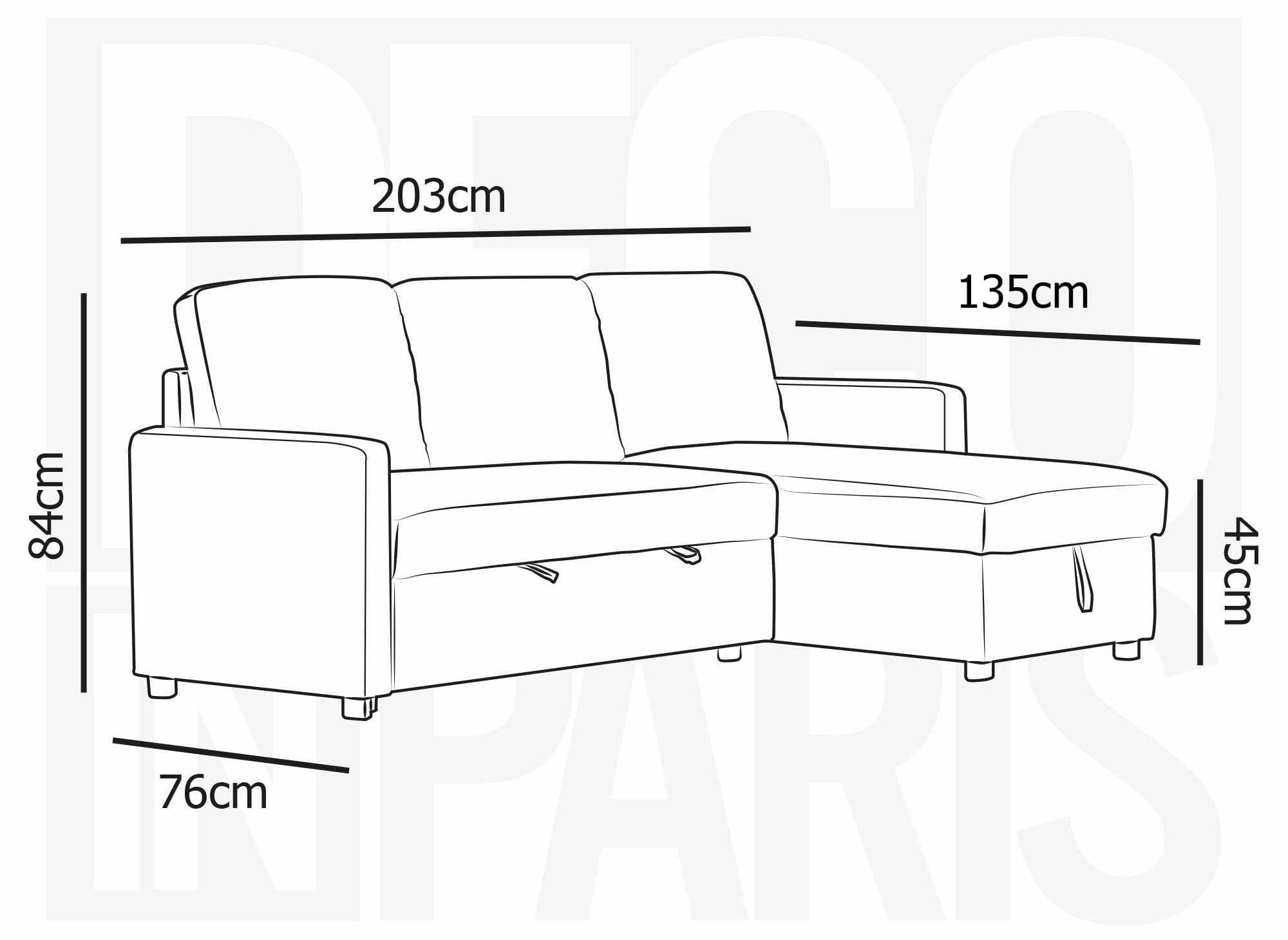 ADAM Wende-Ecksofa aus grauem Stoff mit Aufbewahrungsbox
