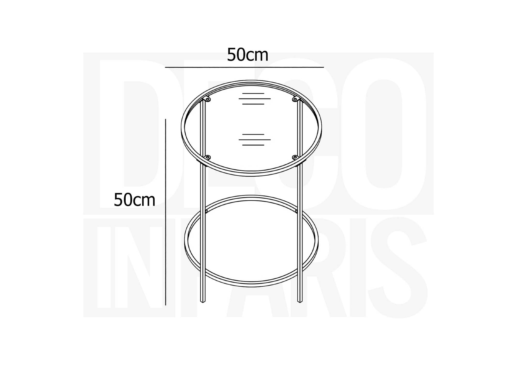 Runder Couchtisch OLIVE aus Glas und Metall
