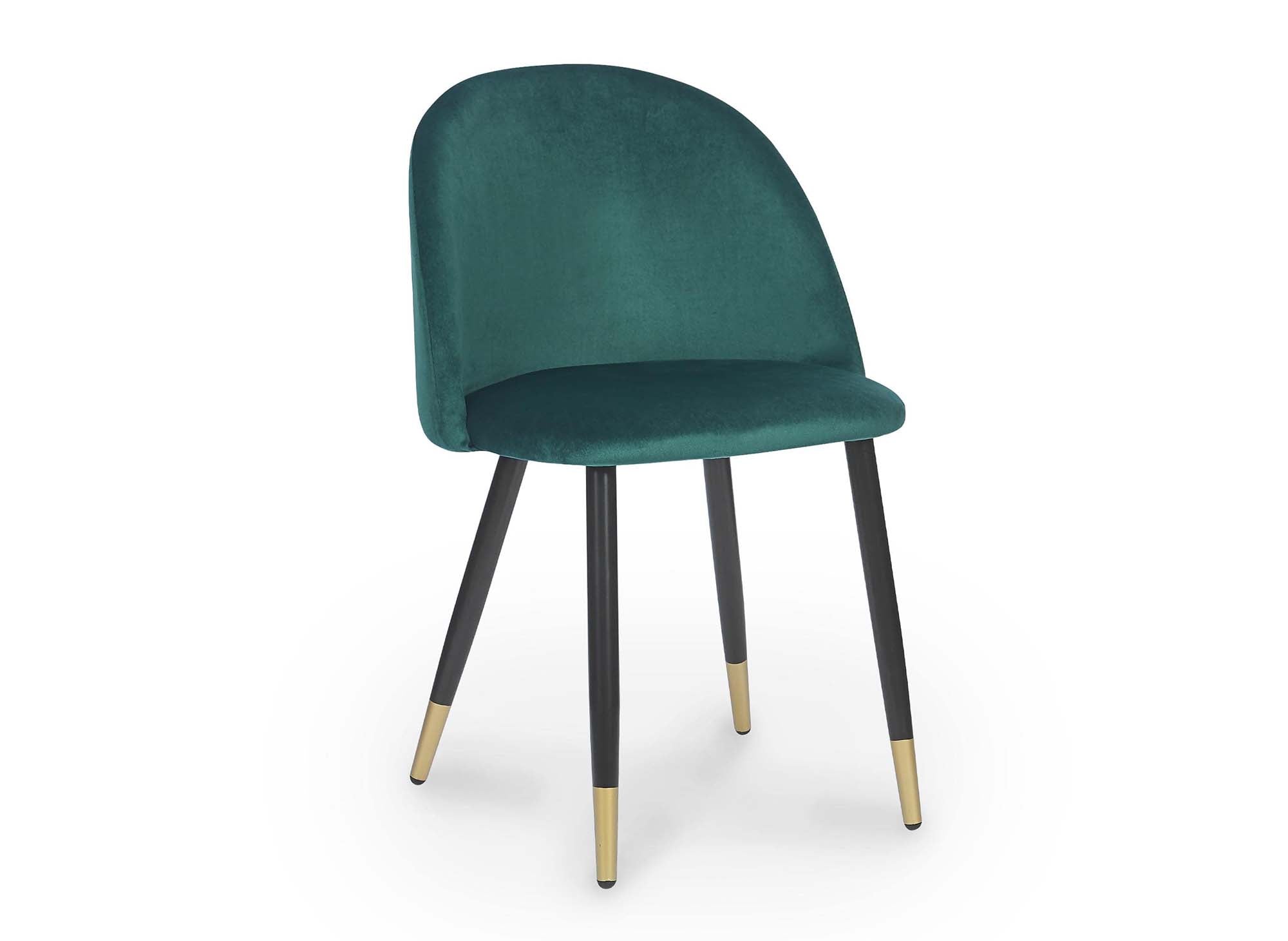 4er-Set LYDIA-Designerstühle aus grünem Samt