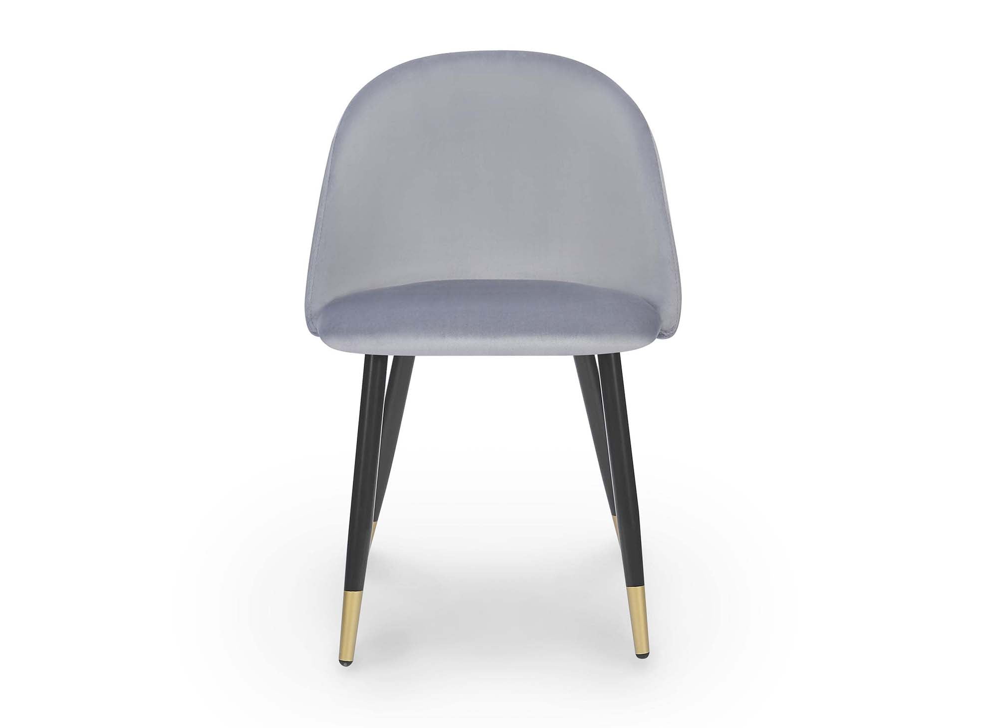 4er-Set Designerstühle LYDIA aus grauem Samt