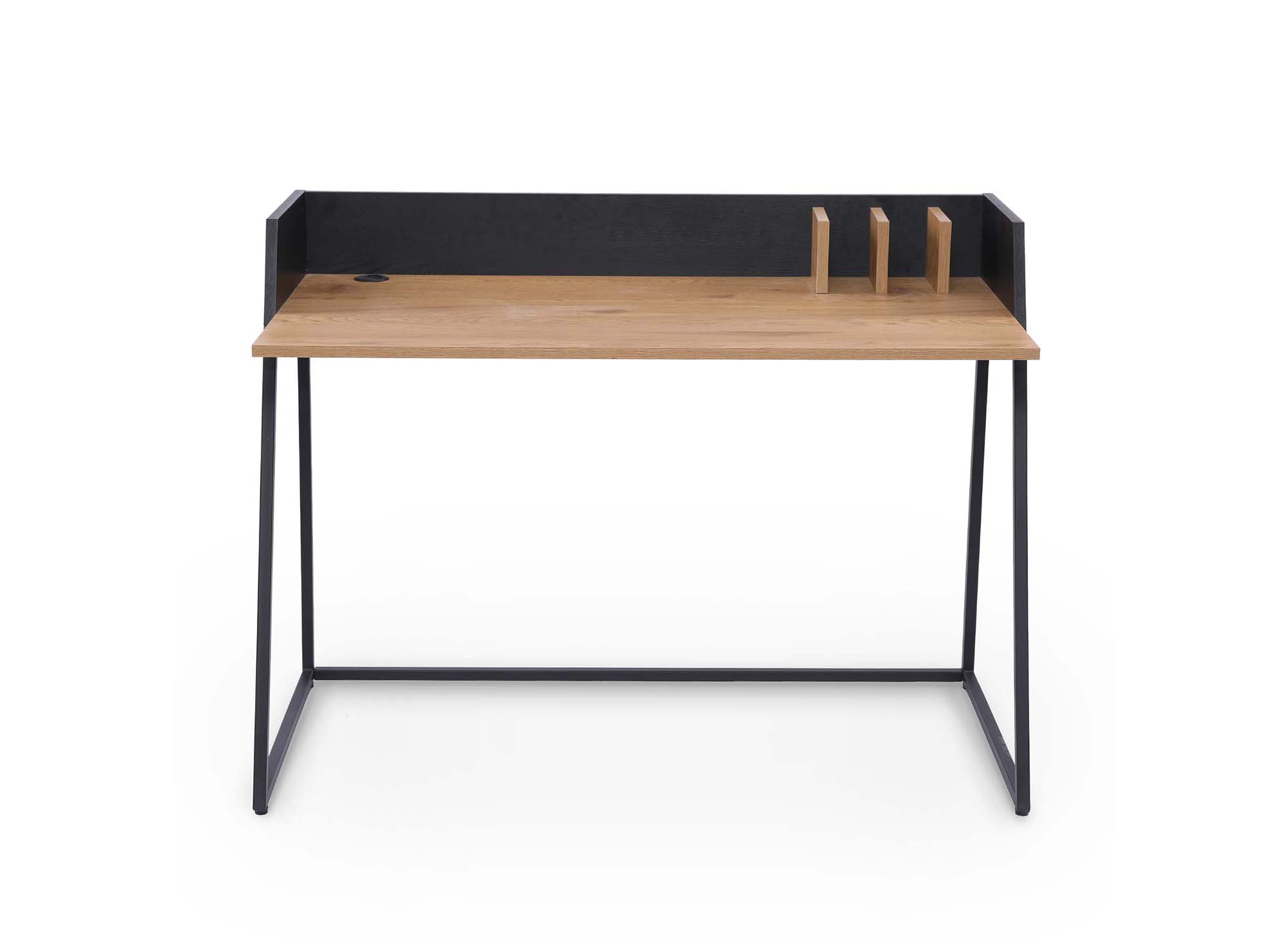 ARMELLE kompakter Industriedesign-Schreibtisch aus Holz und Metall