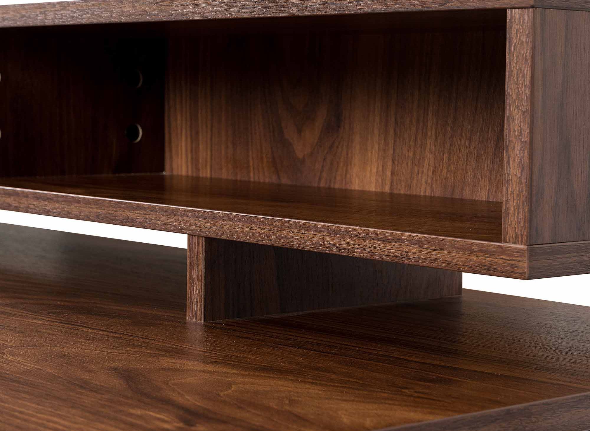 Schreibtisch im Industriestil MARLINE mit Nischen aus Holz und schwarzem Metall