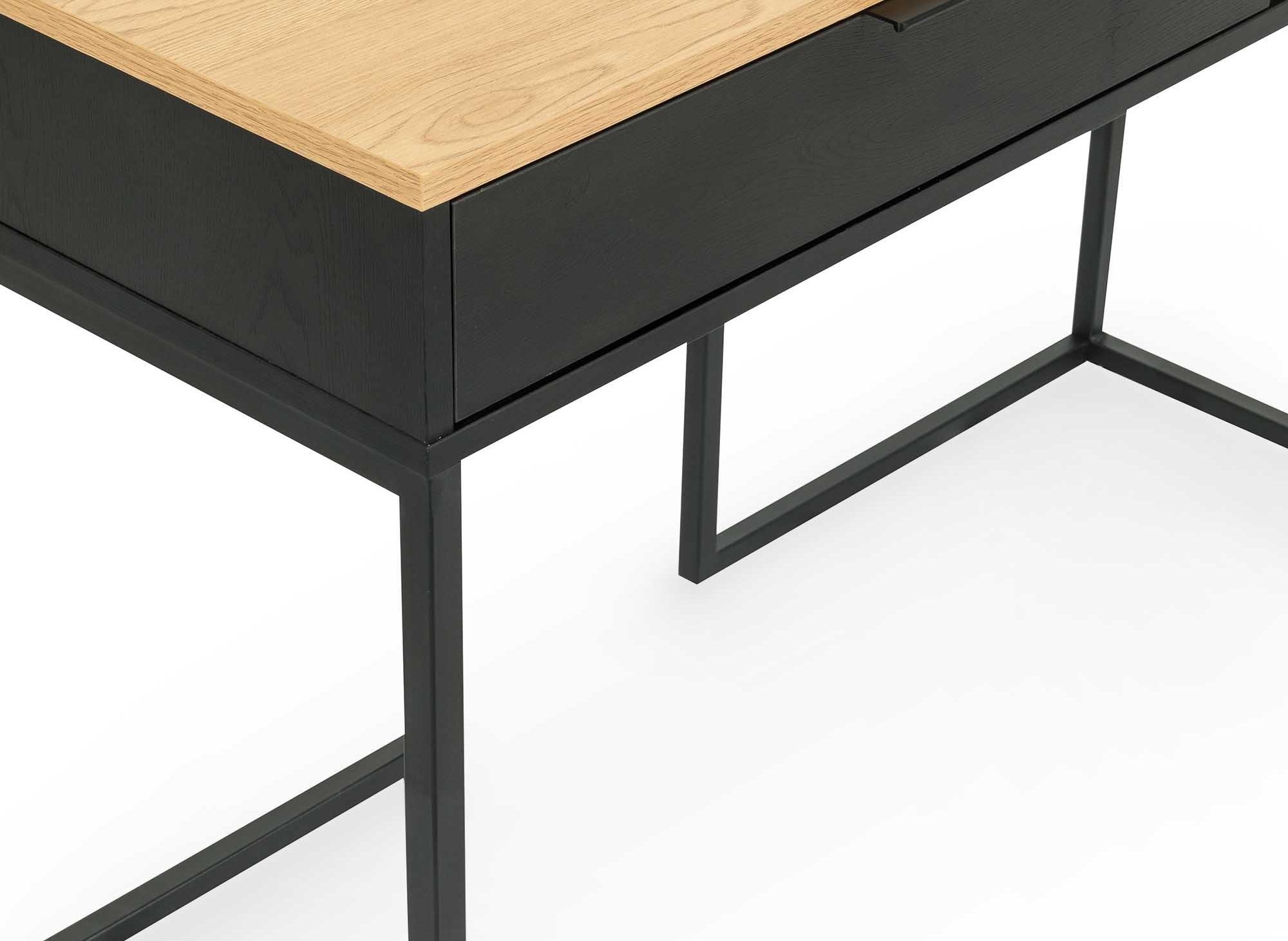 COLETTE Industrie-Schreibtisch mit Schublade und Stauraum aus Holz und Metall