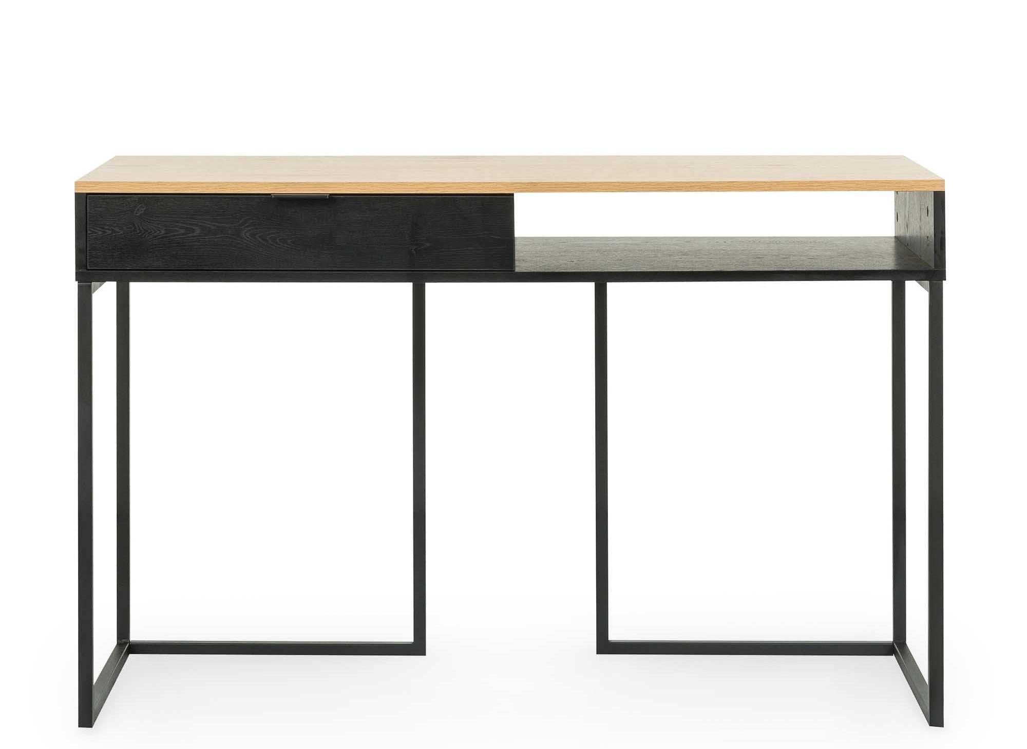 COLETTE Industrie-Schreibtisch mit Schublade und Stauraum aus Holz und Metall