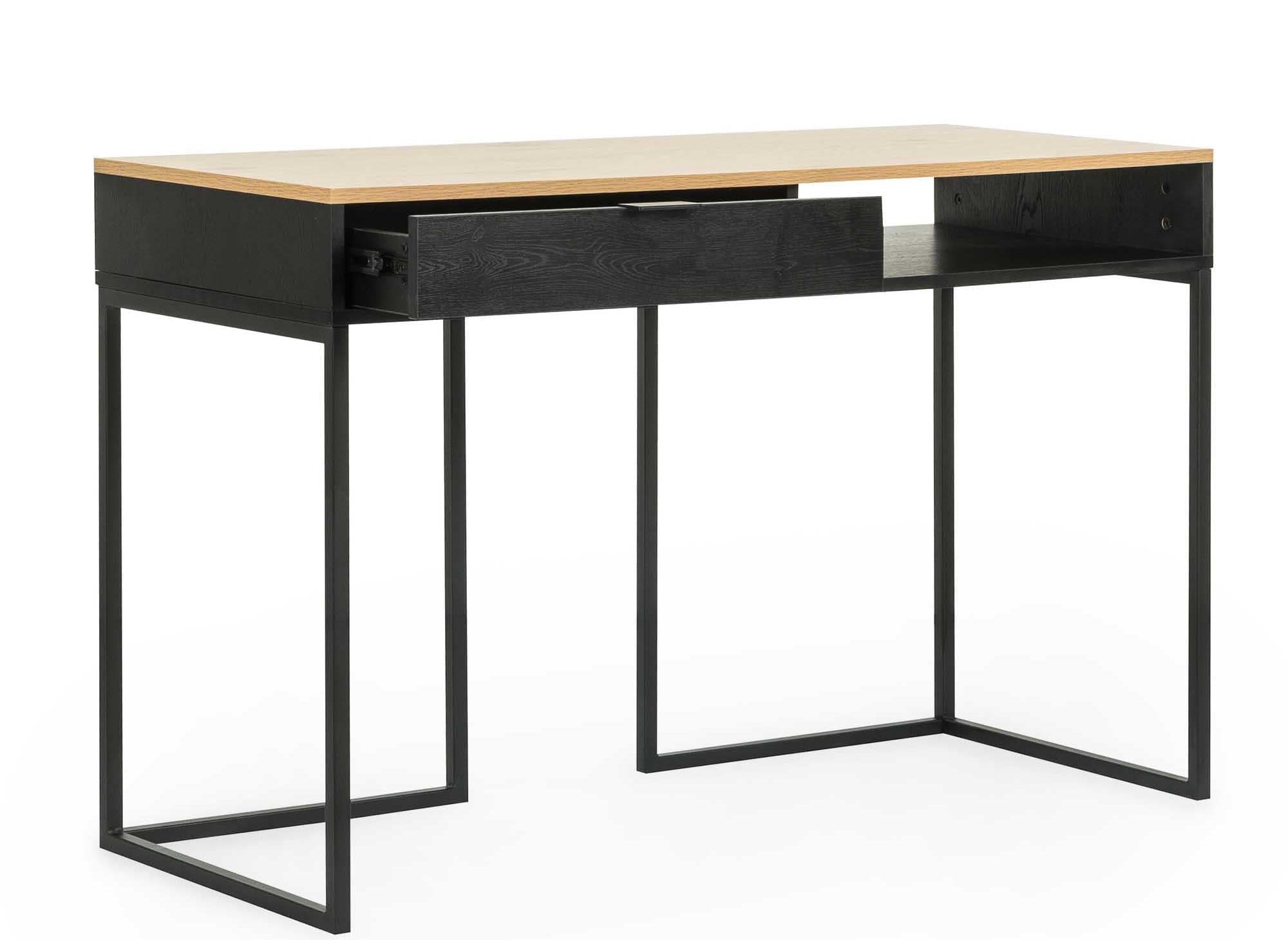COLETTE Industrie-Schreibtisch mit Schublade und Stauraum aus Holz und Metall