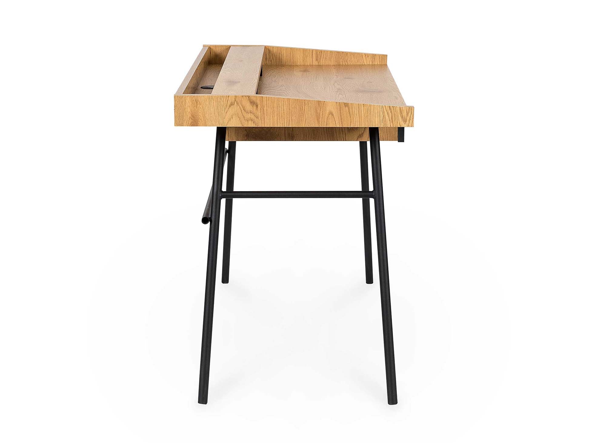 GASPARD Industrie-Schreibtisch mit 1 Schublade und 1 Regal aus Holz und Metall