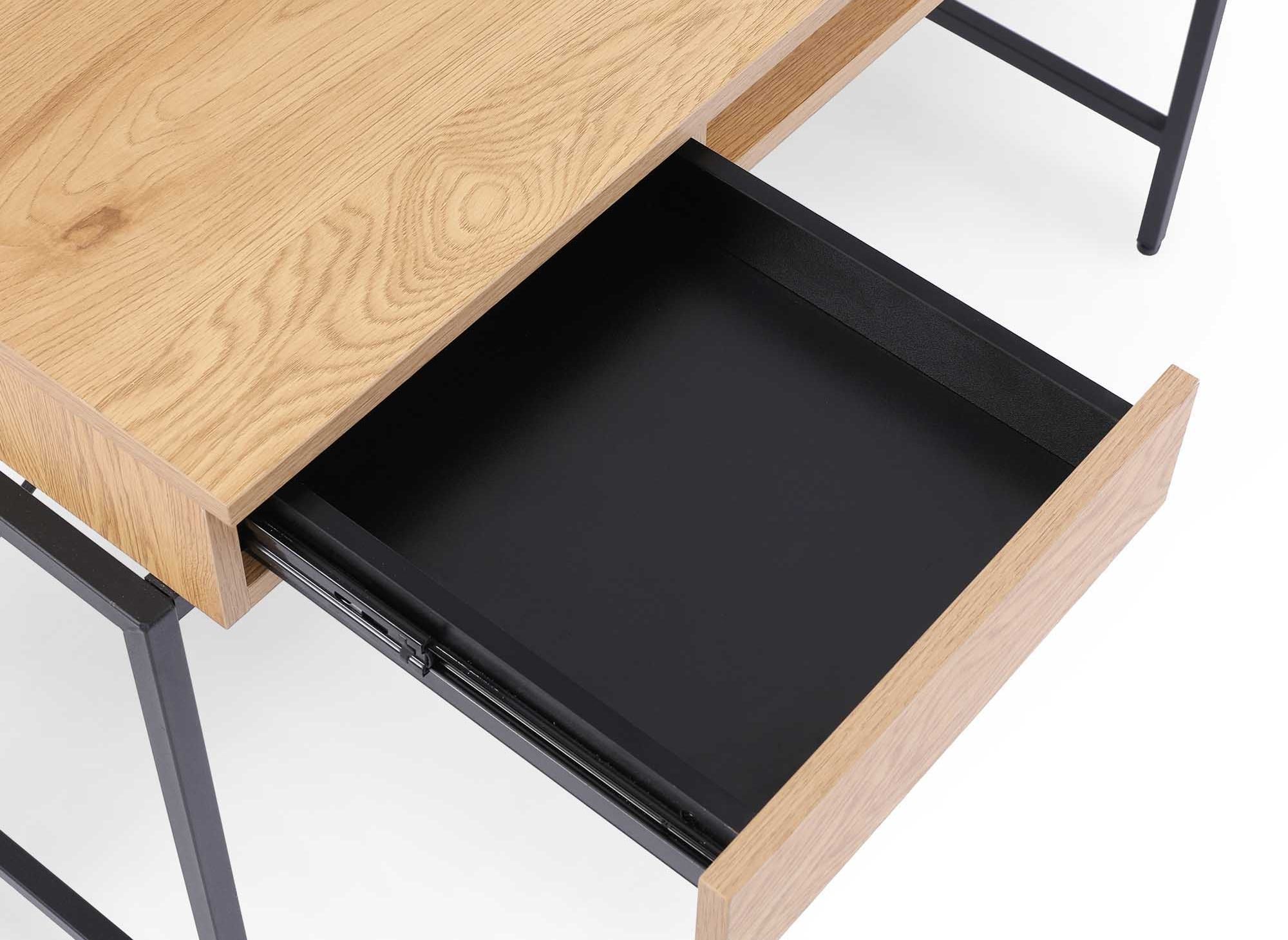 EDMOND kompakter Industriedesign-Schreibtisch aus Holz und Metall