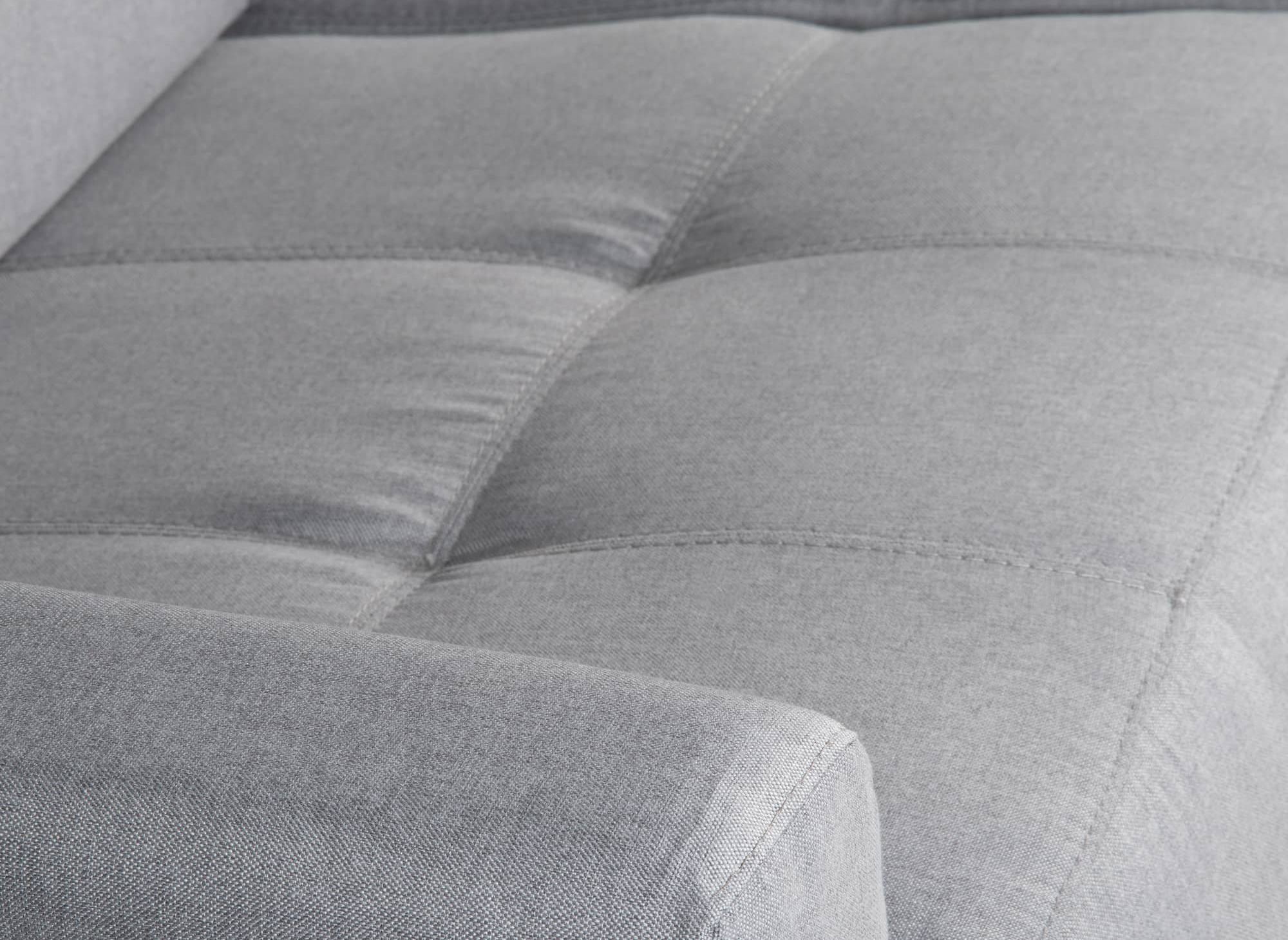 LOUNA 3-Sitzer-Schlafsofa aus grauem Stoff mit Expressöffnung