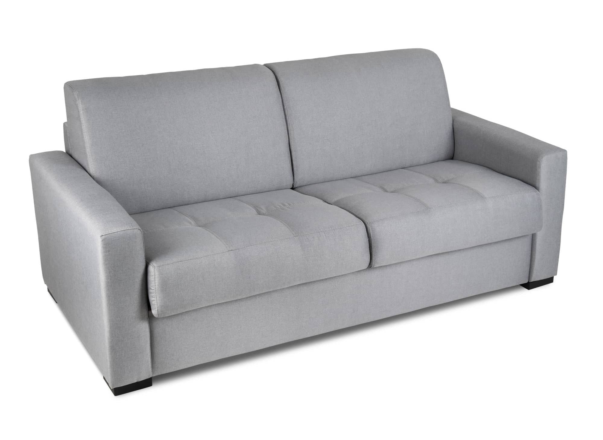 LOUNA 3-Sitzer-Schlafsofa aus grauem Stoff mit Expressöffnung