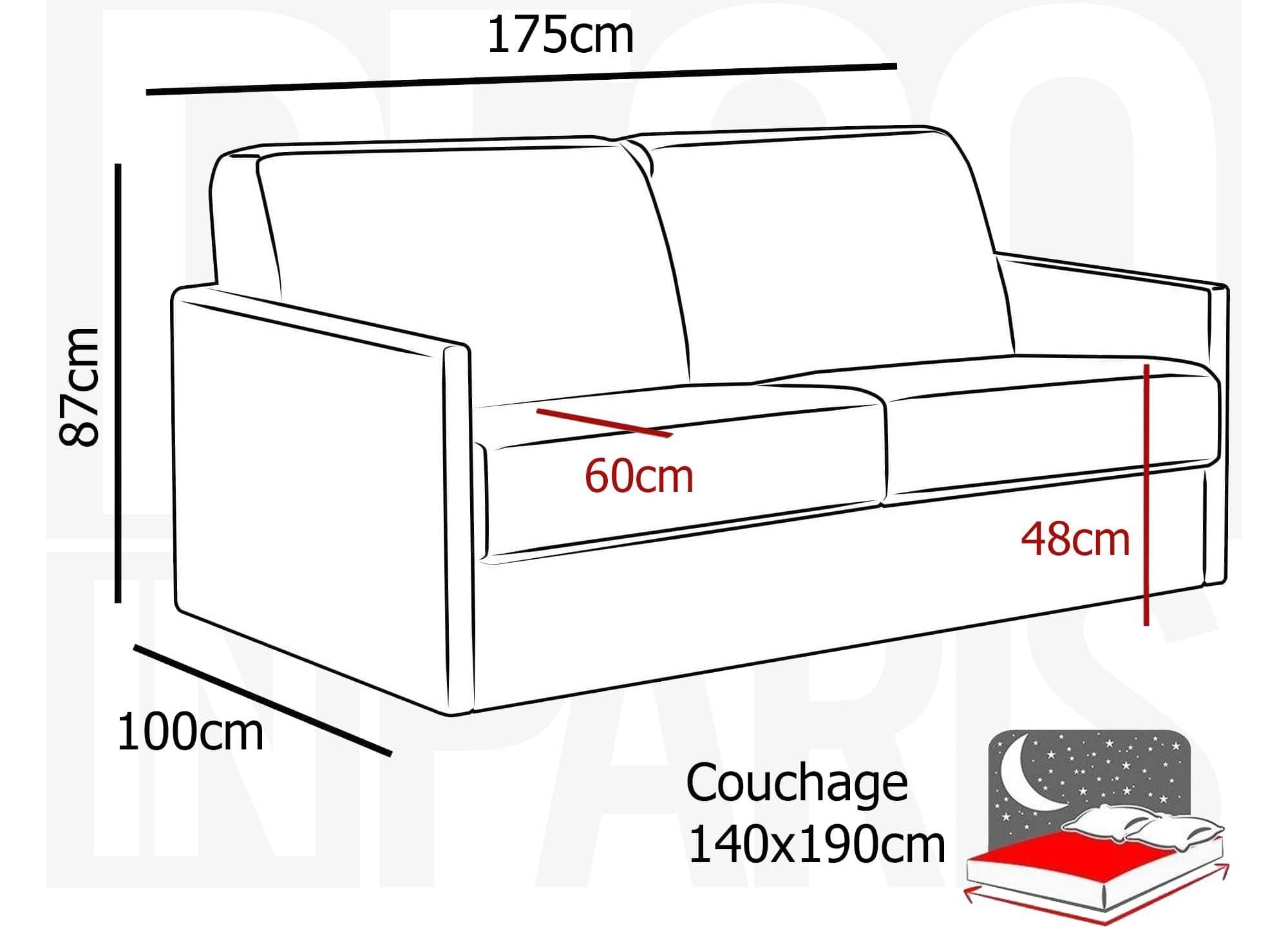 LOUNA SLIM 3-Sitzer-Schlafsofa aus grauem Stoff mit Expressöffnung