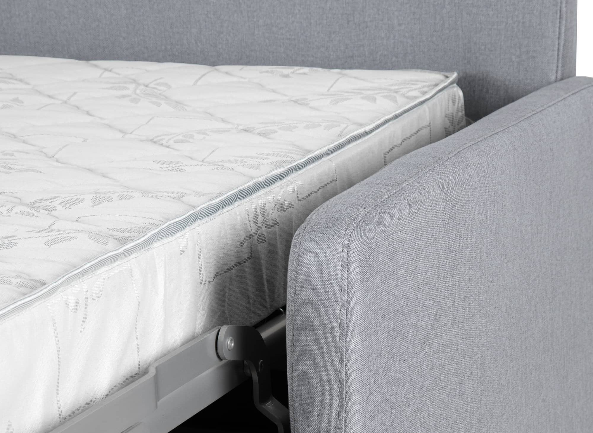 LOUNA SLIM 3-Sitzer-Schlafsofa aus grauem Stoff mit Expressöffnung