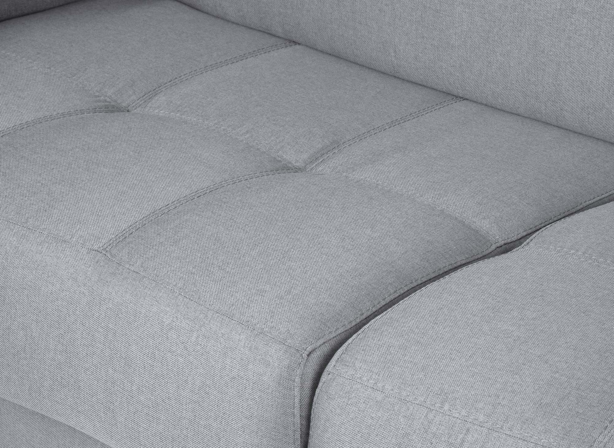 LOUNA SLIM 3-Sitzer-Schlafsofa aus grauem Stoff mit Expressöffnung