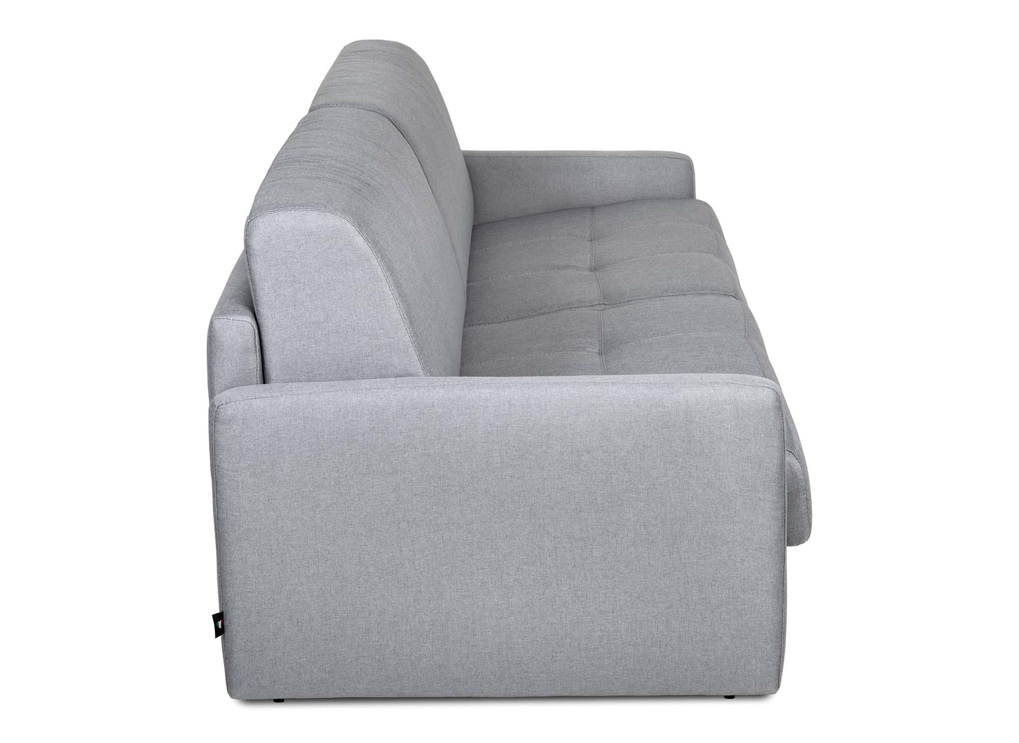 LOUNA SLIM 3-Sitzer-Schlafsofa aus grauem Stoff mit Expressöffnung