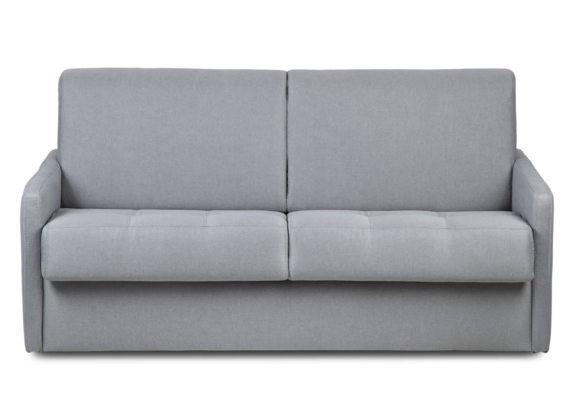 LOUNA SLIM 3-Sitzer-Schlafsofa aus grauem Stoff mit Expressöffnung