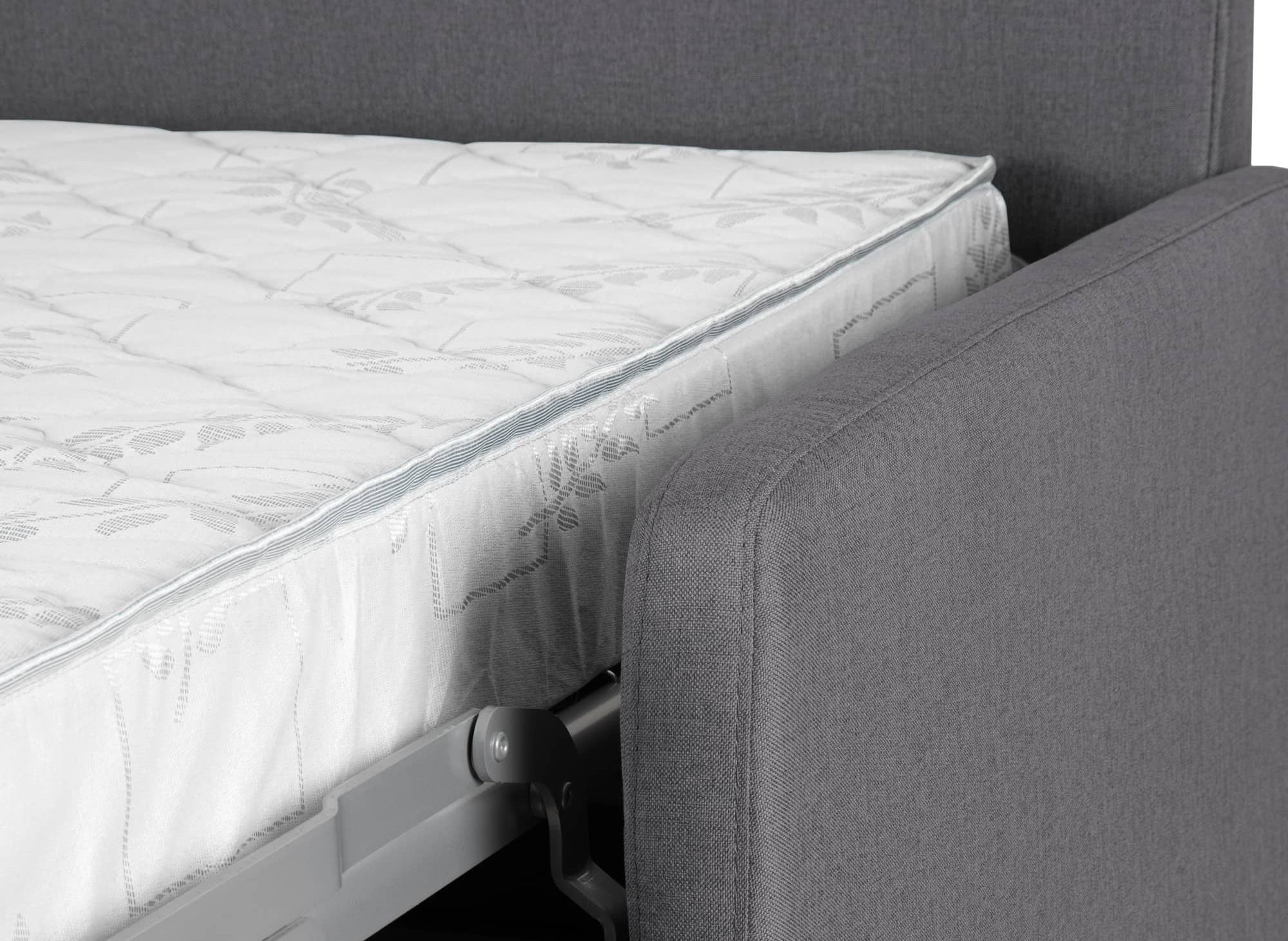 LOUNA SLIM 3-Sitzer-Schlafsofa aus dunkelgrauem Stoff mit Expressöffnung