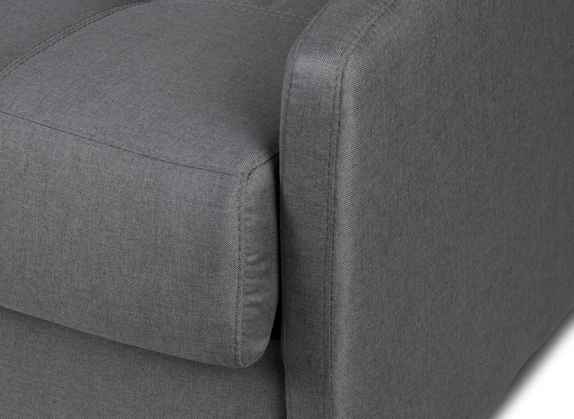 LOUNA SLIM 3-Sitzer-Schlafsofa aus dunkelgrauem Stoff mit Expressöffnung