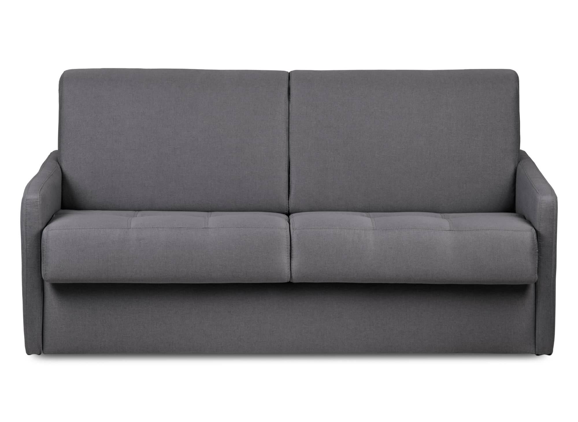 LOUNA SLIM 3-Sitzer-Schlafsofa aus dunkelgrauem Stoff mit Expressöffnung
