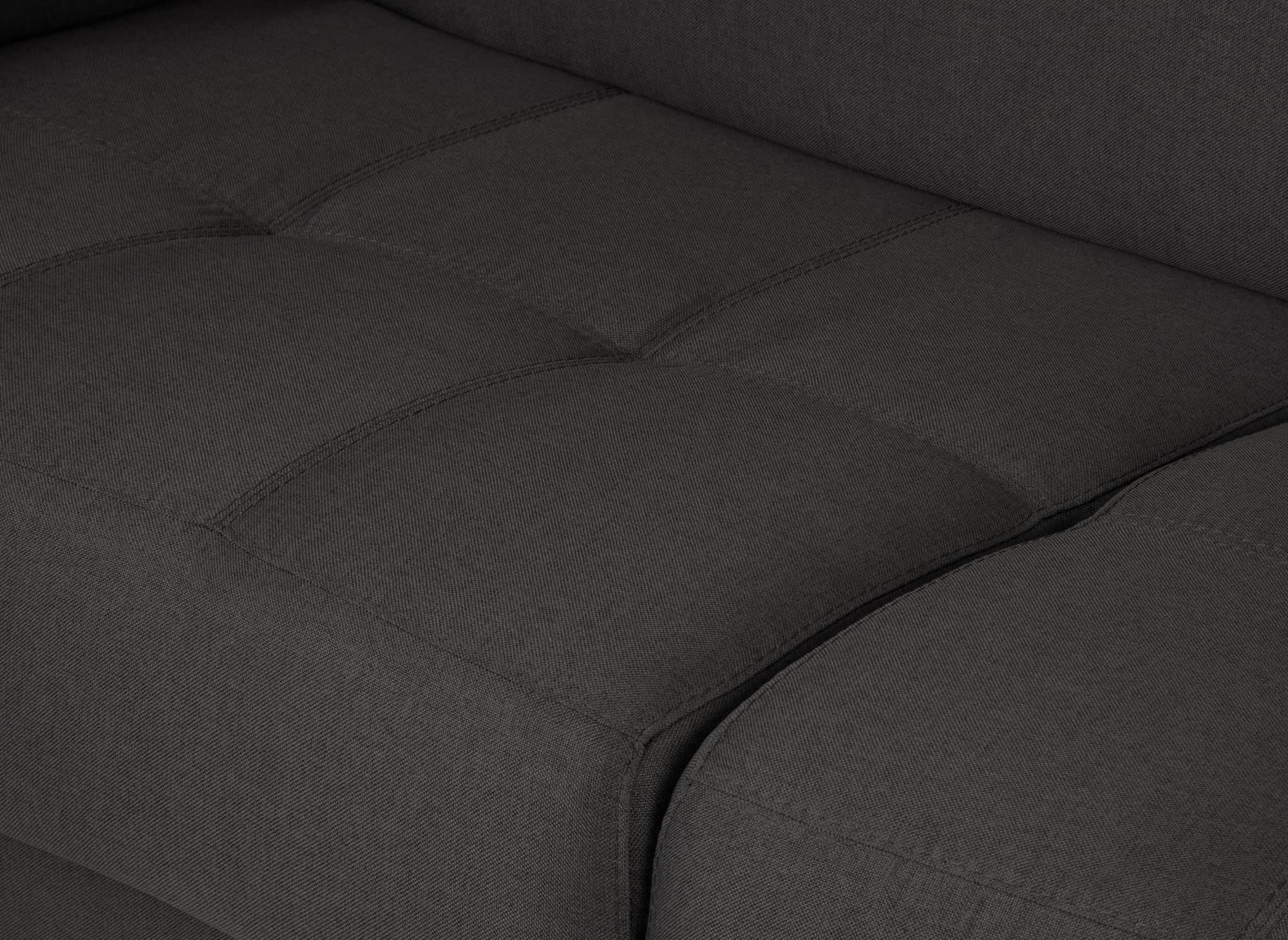 LOUNA SLIM 3-Sitzer-Schlafsofa aus anthrazitgrauem Stoff mit Expressöffnung