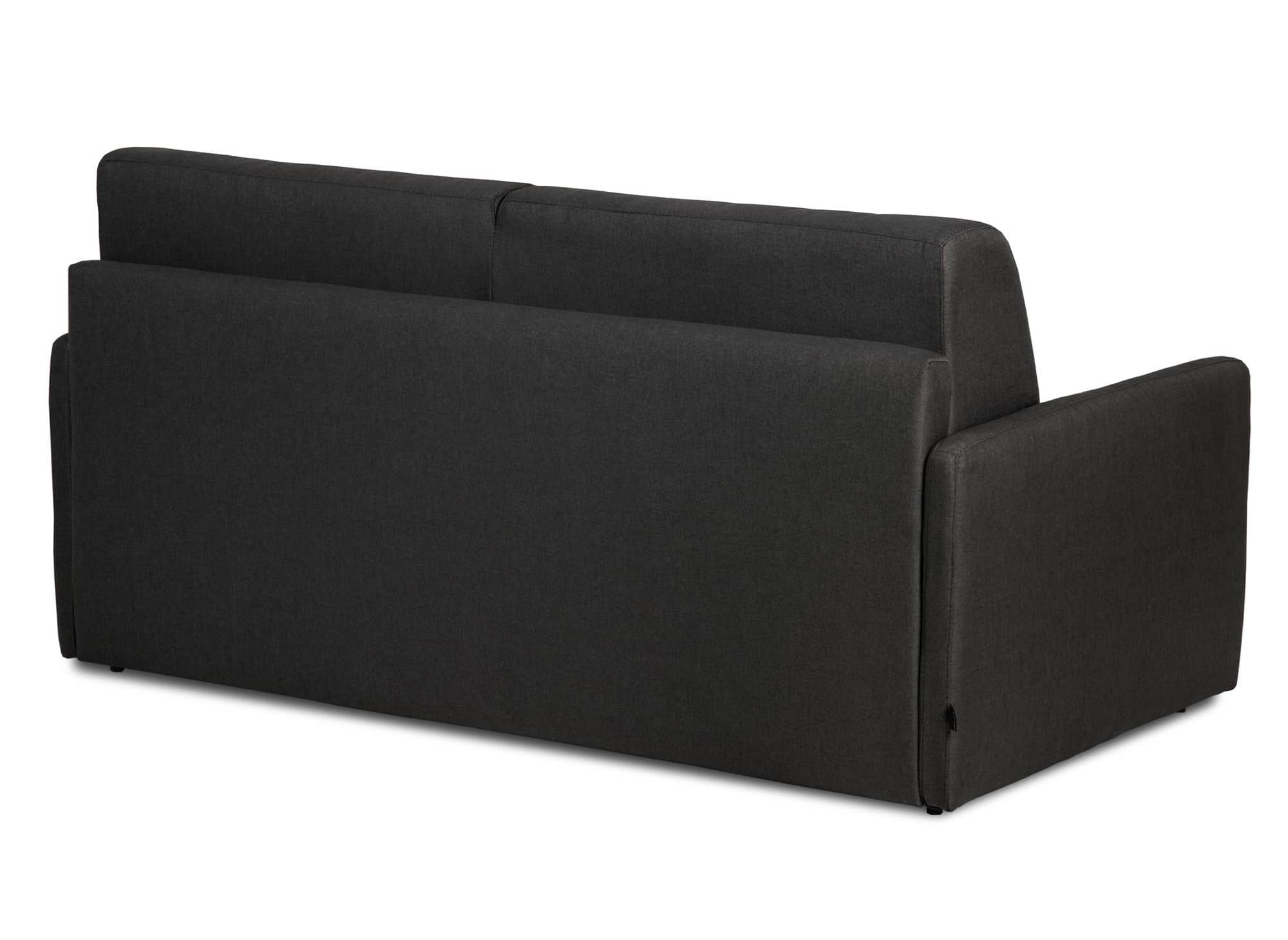 LOUNA SLIM 3-Sitzer-Schlafsofa aus anthrazitgrauem Stoff mit Expressöffnung