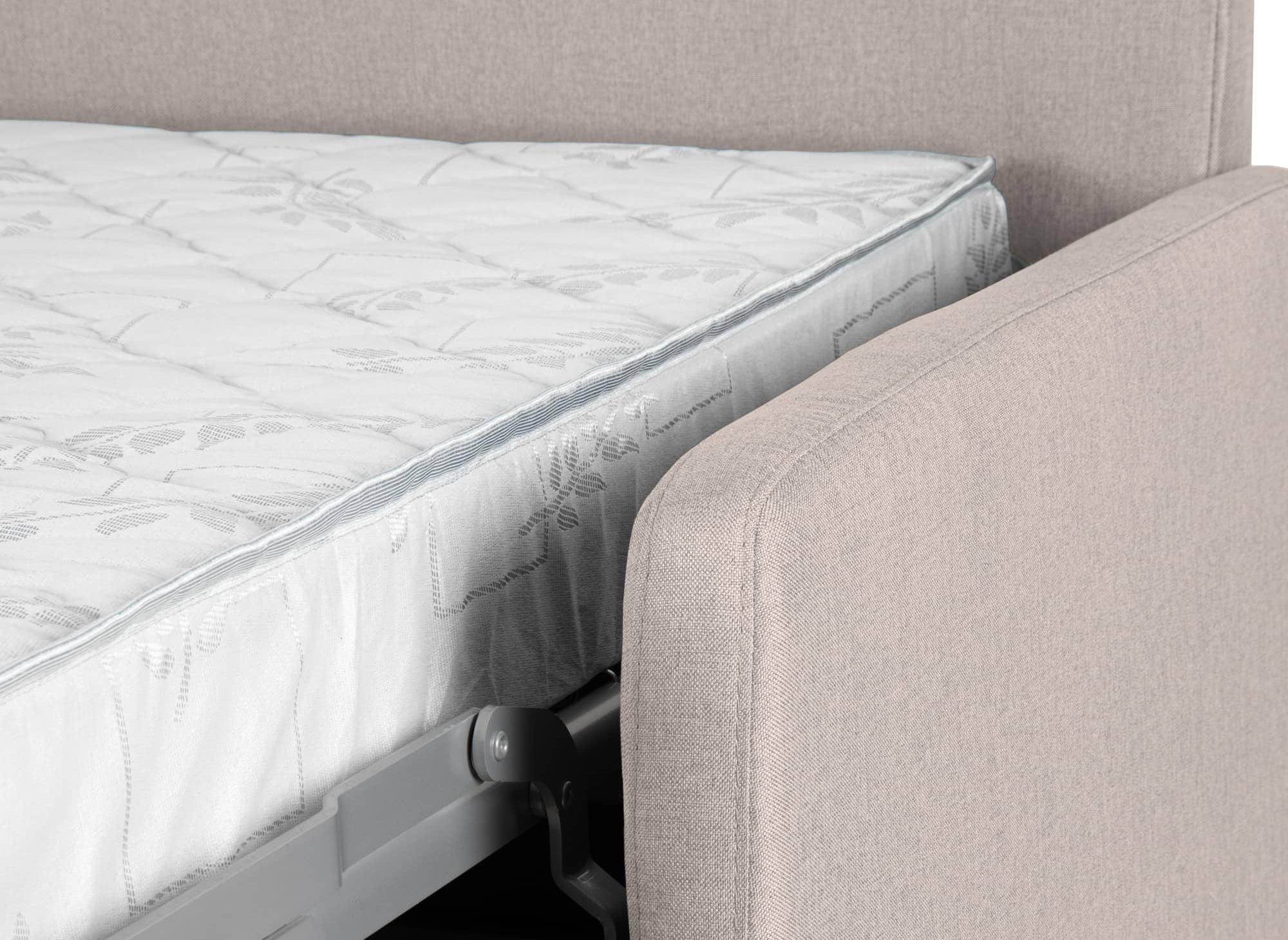 LOUNA SLIM 3-Sitzer-Schlafsofa aus beigem Stoff mit Expressöffnung