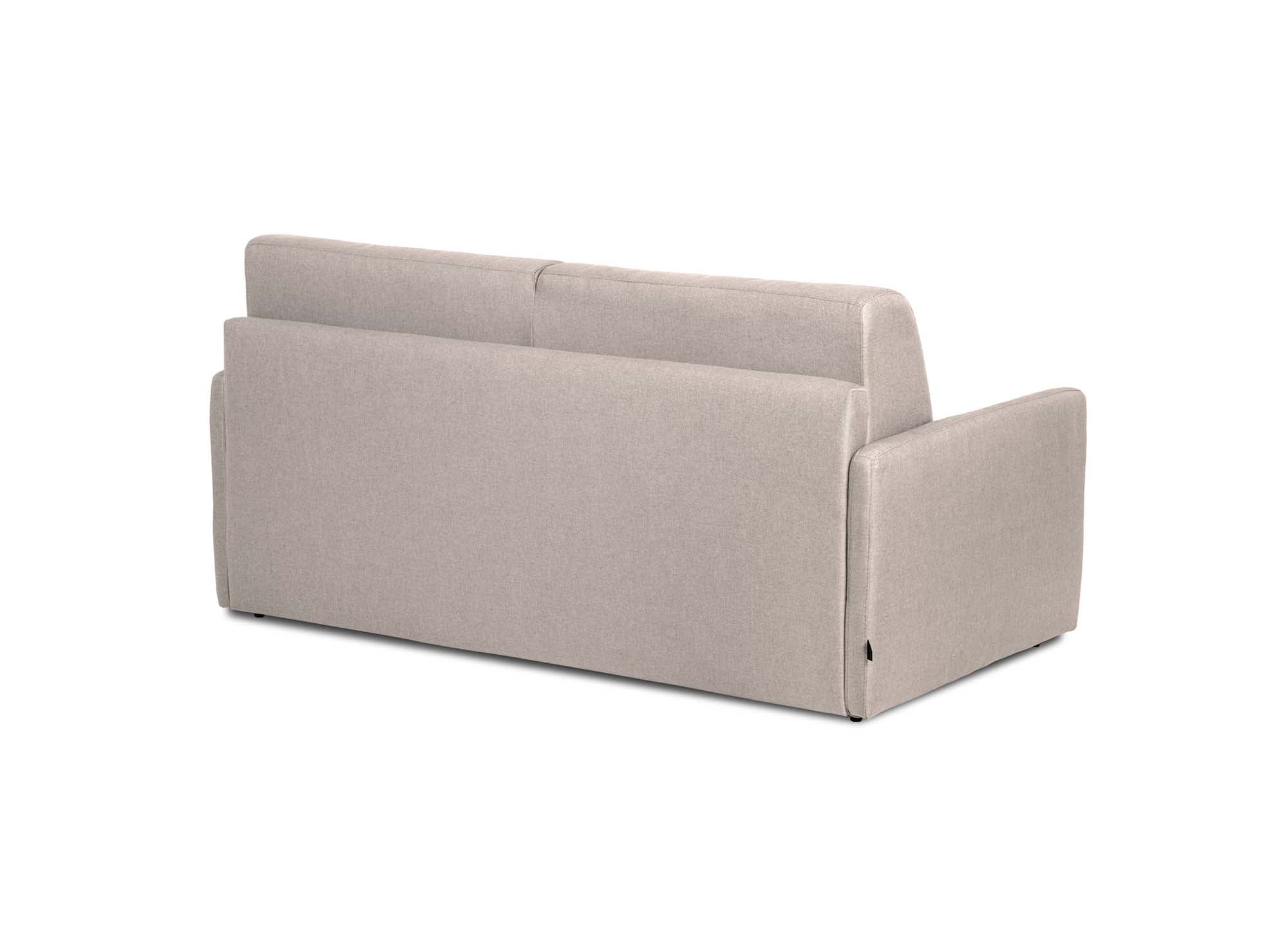 LOUNA SLIM 3-Sitzer-Schlafsofa aus beigem Stoff mit Expressöffnung