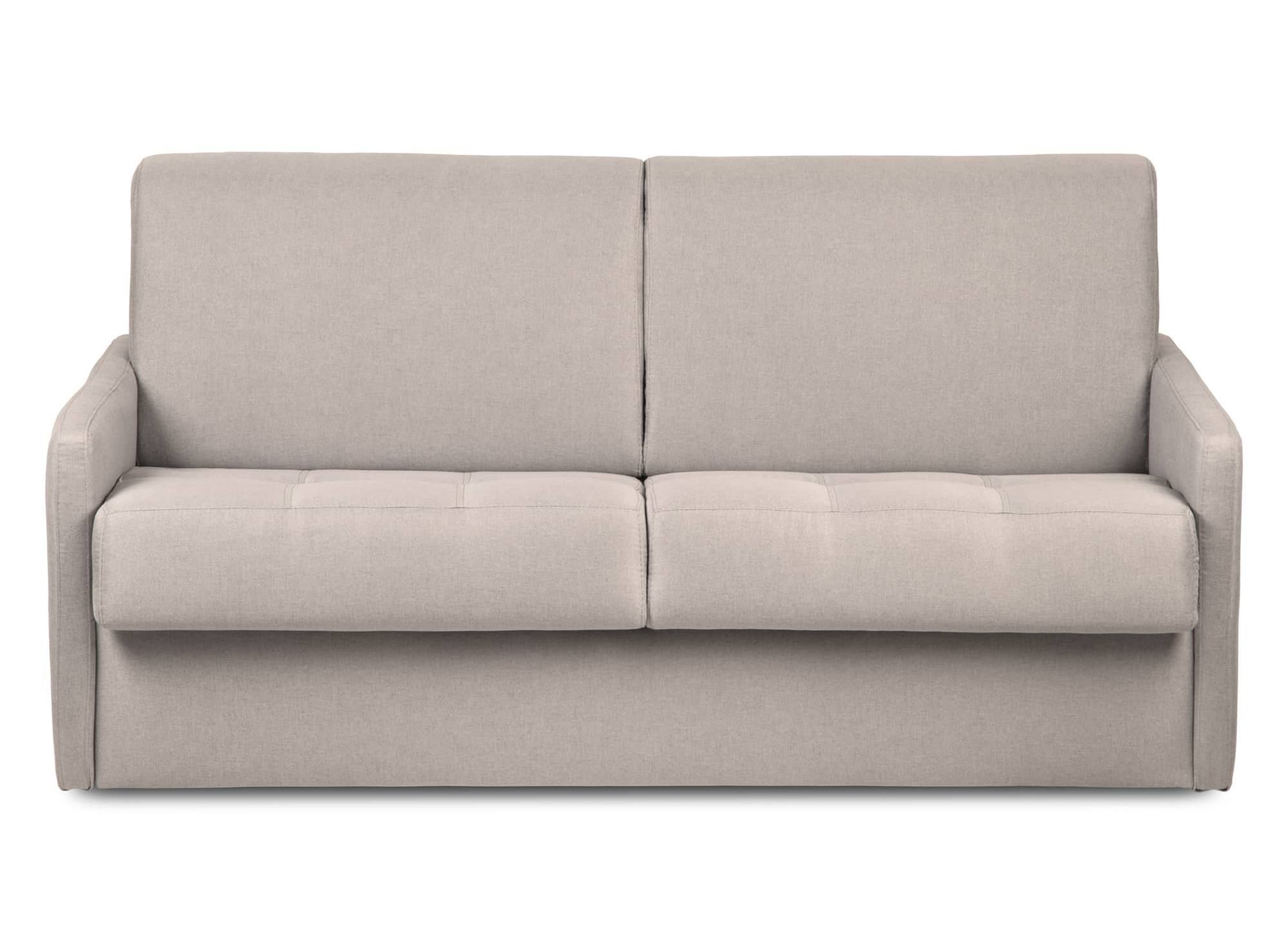 LOUNA SLIM 3-Sitzer-Schlafsofa aus beigem Stoff mit Expressöffnung
