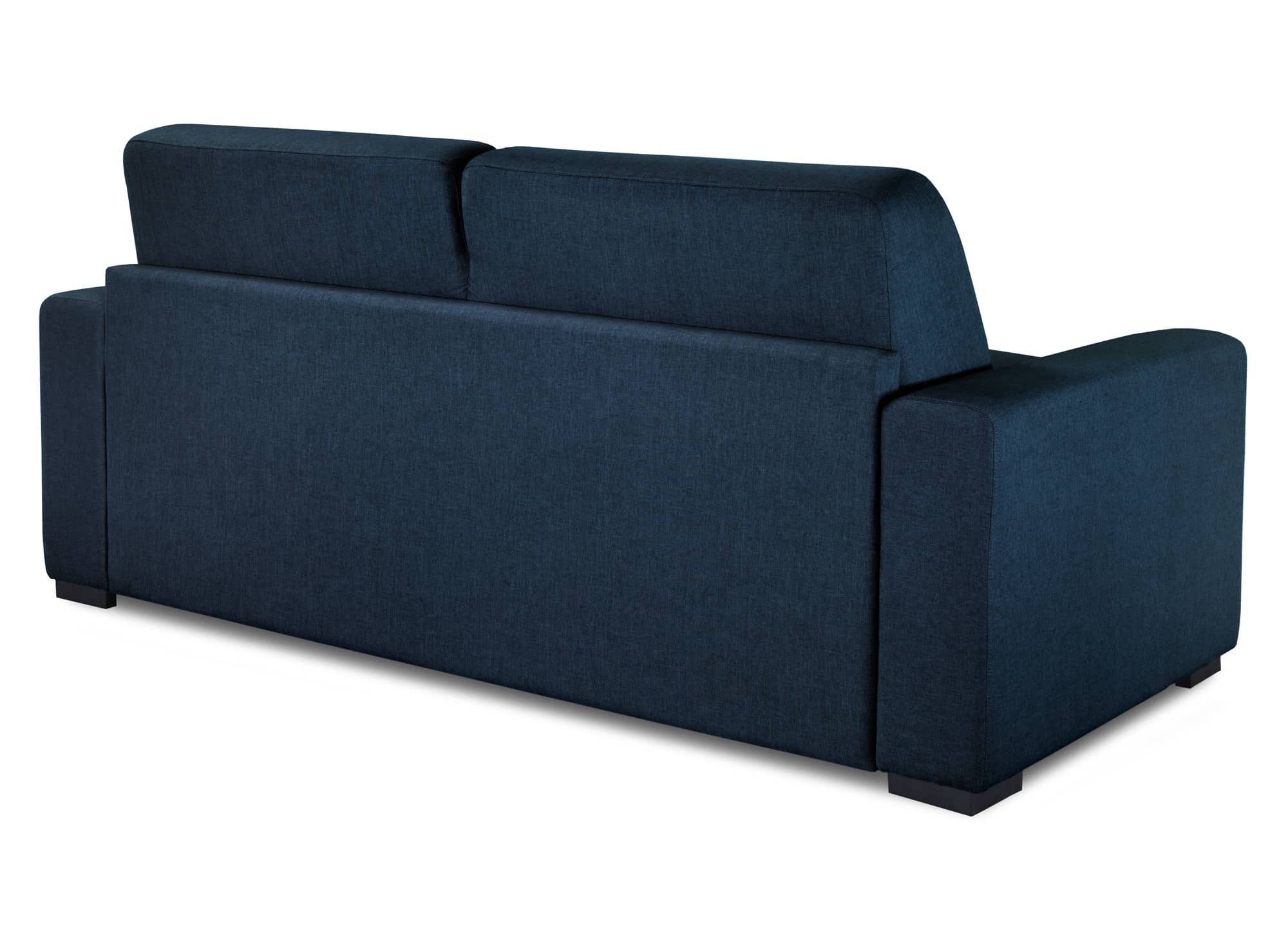 LOUNA LUXE 3-Sitzer-Schlafsofa aus jeansblauem Stoff mit Expressöffnung und 18 cm Matratze