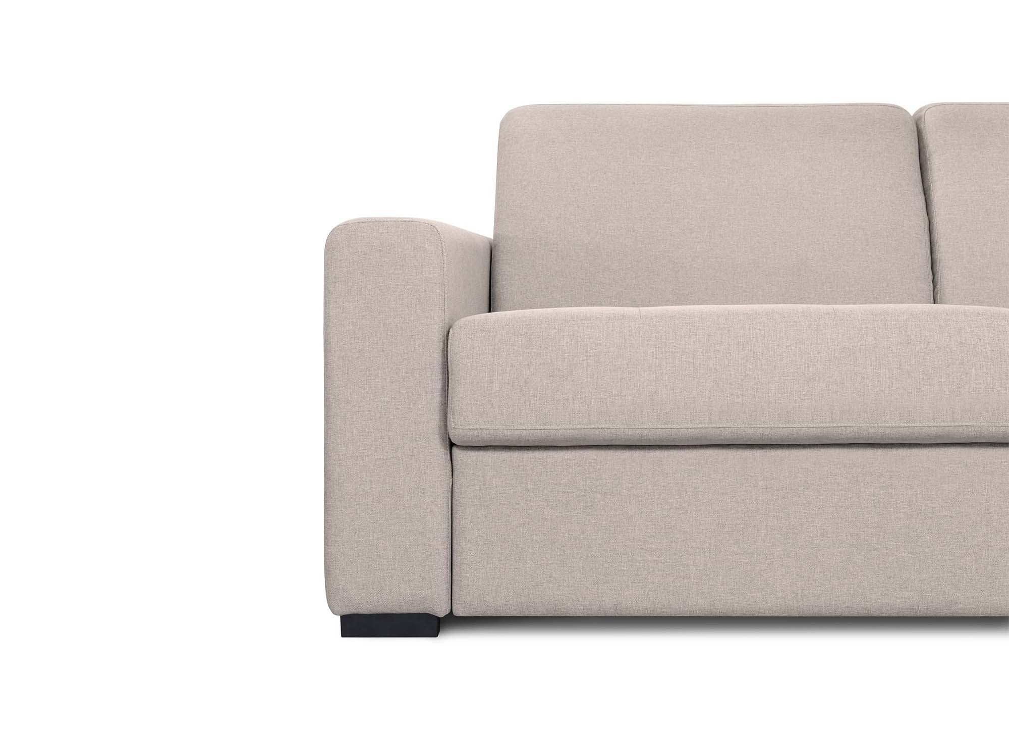 LOUNA LUXE 3-Sitzer-Schlafsofa aus beigem Stoff mit Expressöffnung und 18 cm Matratze