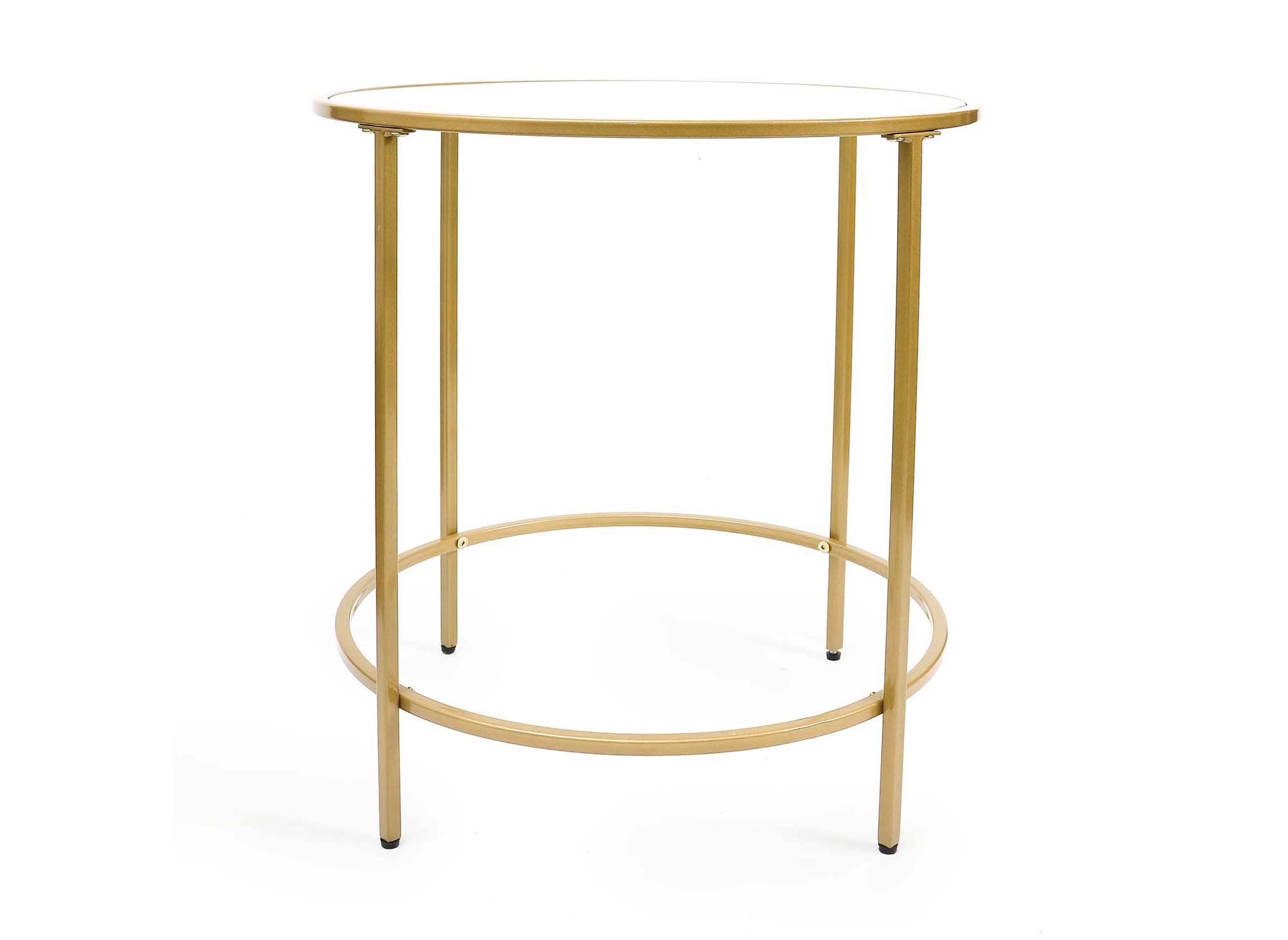 Runder Couchtisch OLIVE aus Glas und Metall